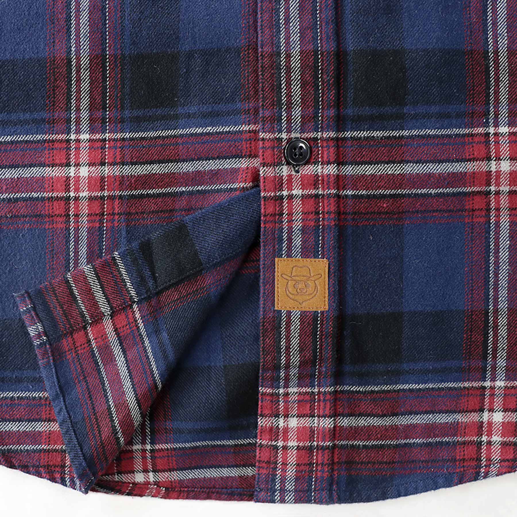 Dubinik® Flanellhemd für Herren, 100 % Baumwolle, Herren-Flanellhemden, langärmelig, kariert, weich, lässig, Button-Down-Hemd, Herren #66030