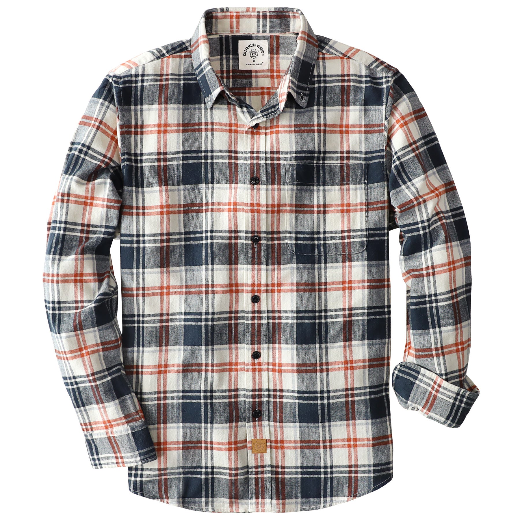 Dubinik® Flanellhemd für Herren, 100 % Baumwolle, Herren-Flanellhemden, langärmelig, kariert, weich, lässig, Button-Down-Hemd, Herren #66118
