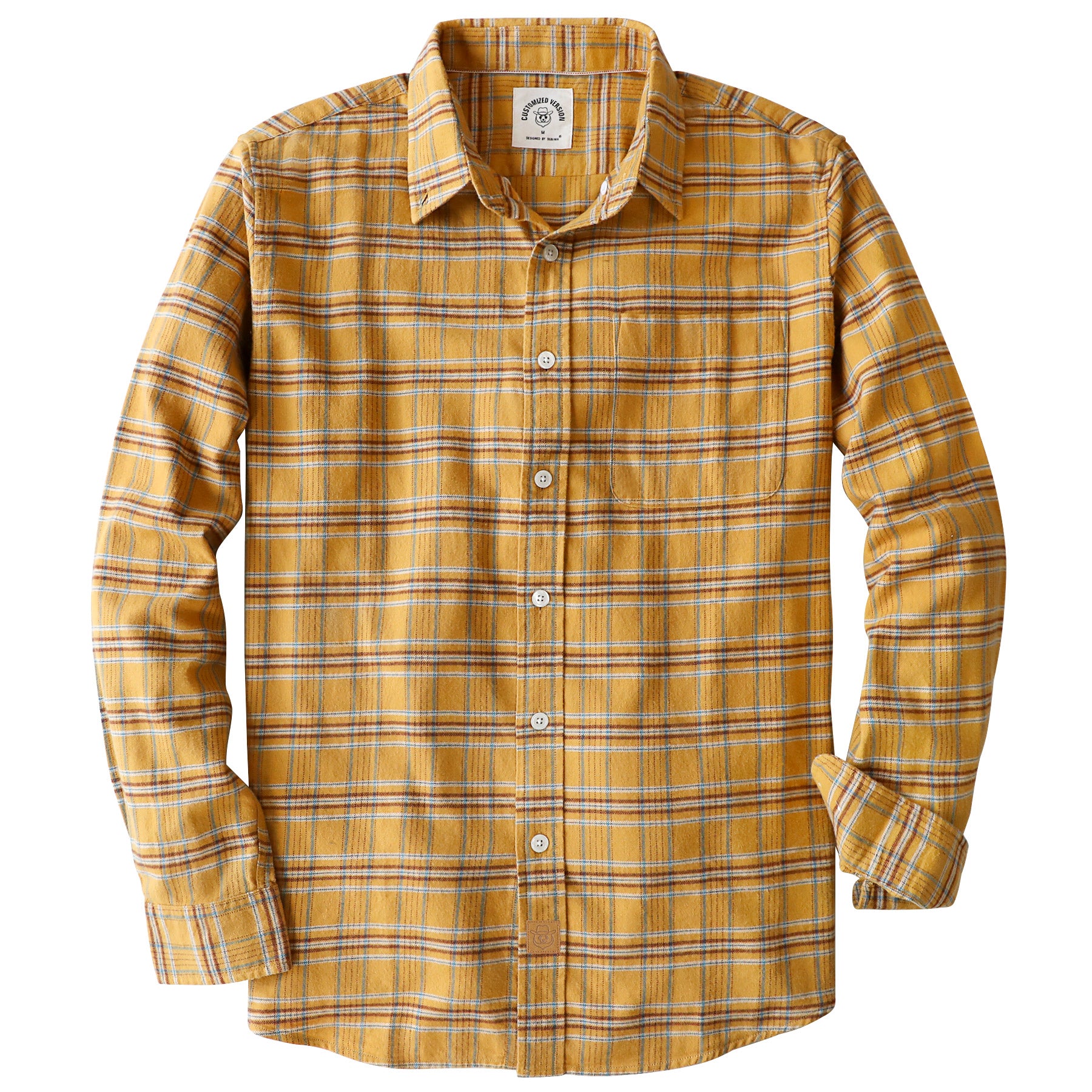 Dubinik® Flanellhemd für Herren, 100 % Baumwolle, Herren-Flanellhemden, langärmelig, kariert, weich, lässig, Button-Down-Hemd, Herren #66205