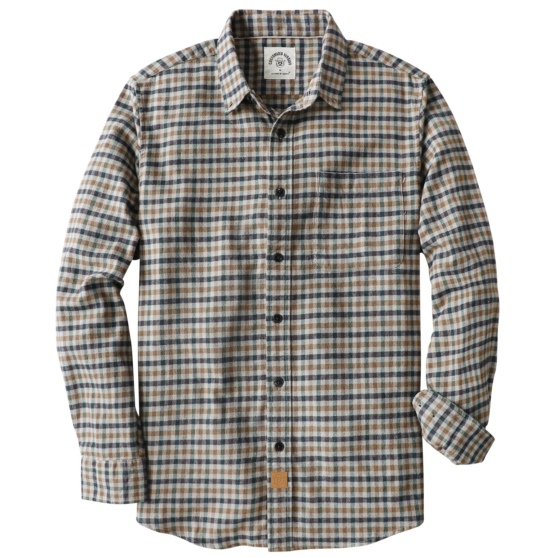 Dubinik® Flanellhemd für Herren, 100 % Baumwolle, Herren-Flanellhemden, langärmelig, kariert, weich, lässig, Button-Down-Hemd, Herren #66202