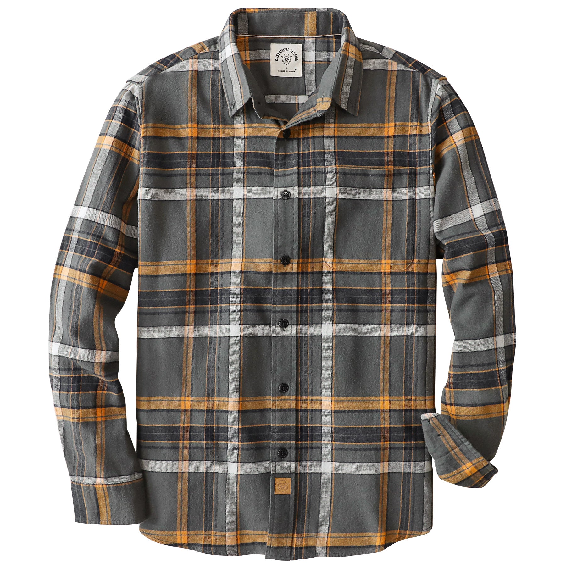 Dubinik® Flanellhemd für Herren, 100 % Baumwolle, Herren-Flanellhemden, langärmelig, kariert, weich, lässig, Button-Down-Hemd, Herren #66204