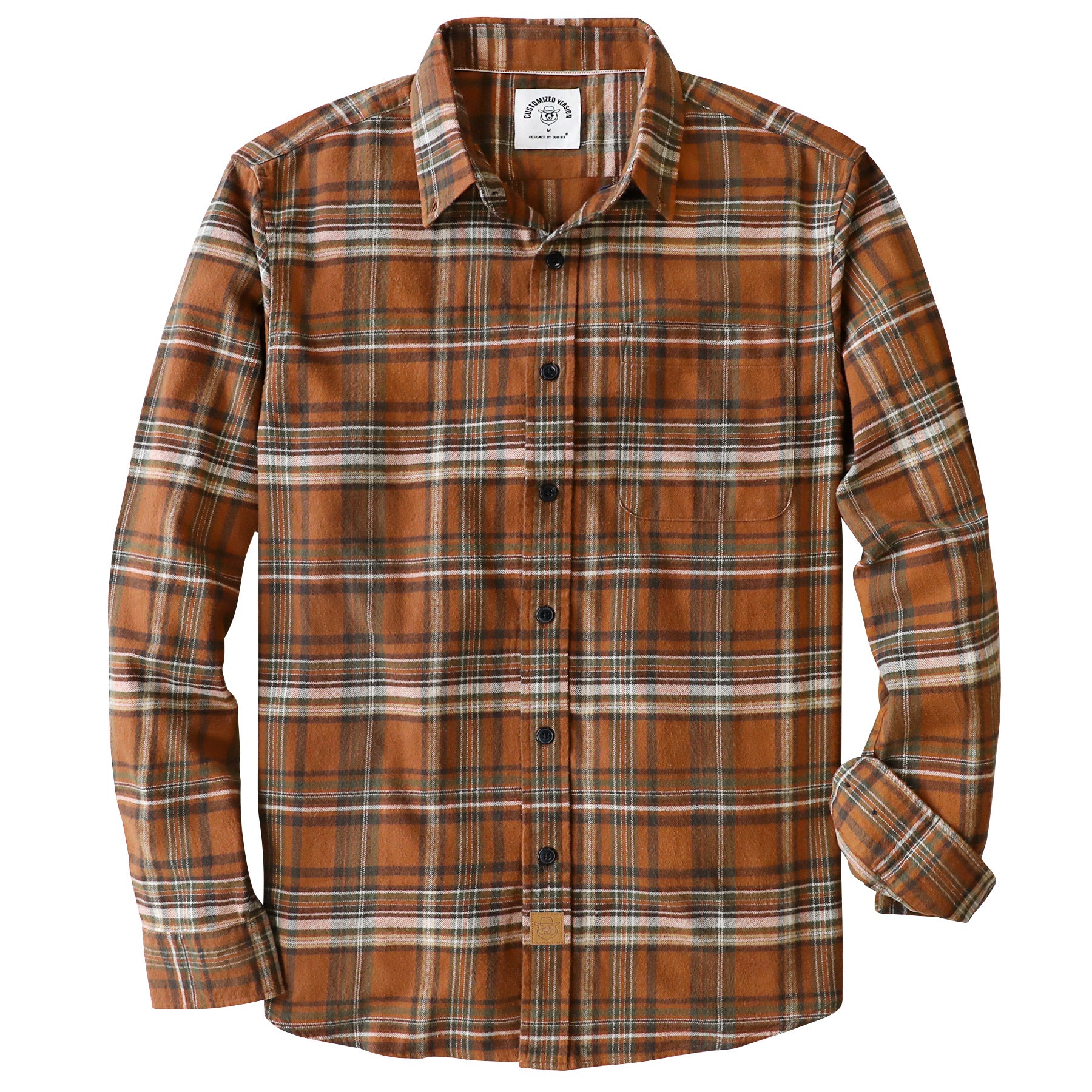 Dubinik® Flanellhemd für Herren, 100 % Baumwolle, Herren-Flanellhemden, langärmelig, kariert, weich, lässig, Button-Down-Hemd, Herren #66203
