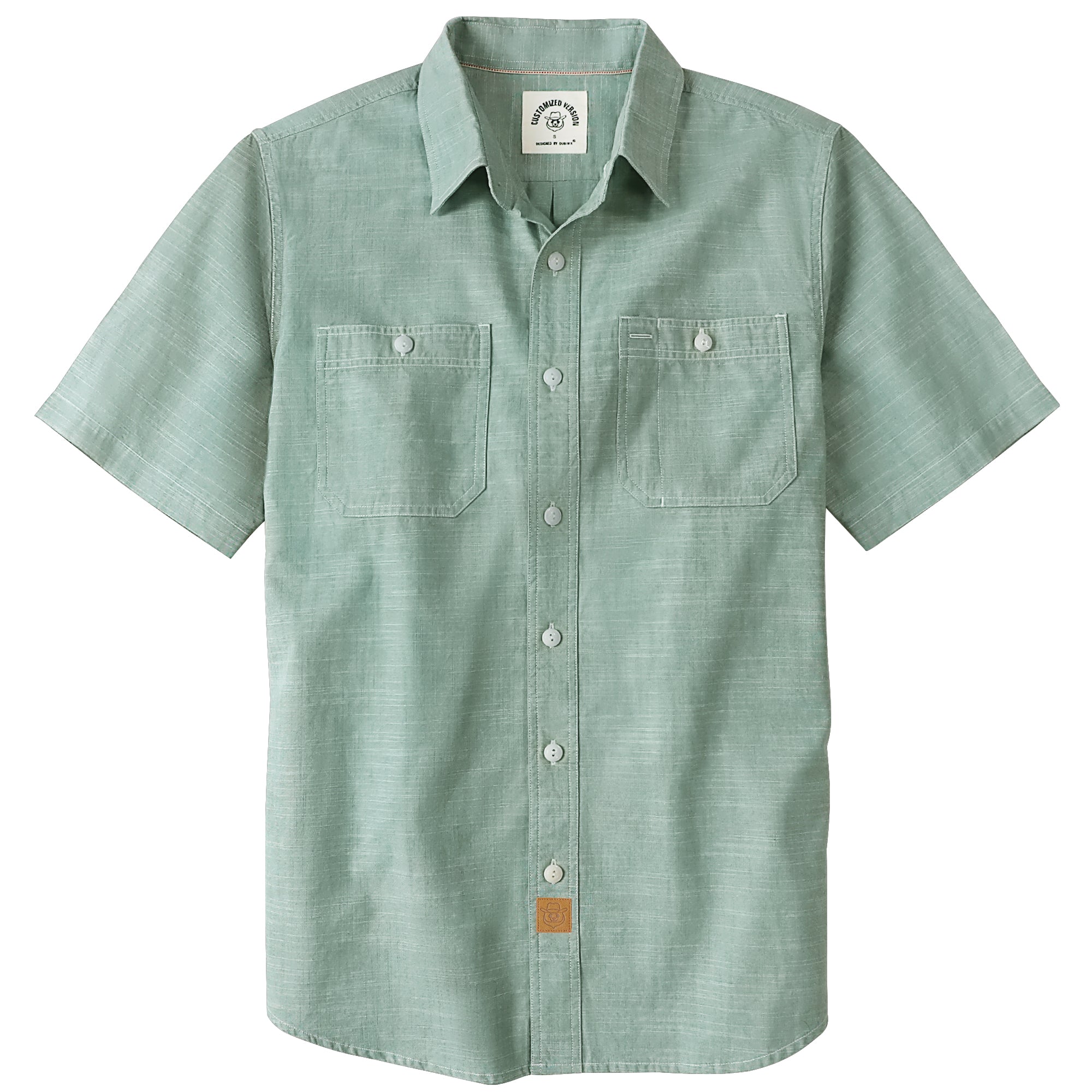 Dubinik® Chemise boutonnée à manches courtes pour homme, décontractée, en coton, coupe classique, légère, avec poches, en chambray, chemise boutonnée à manches courtes pour homme, n° 0057005