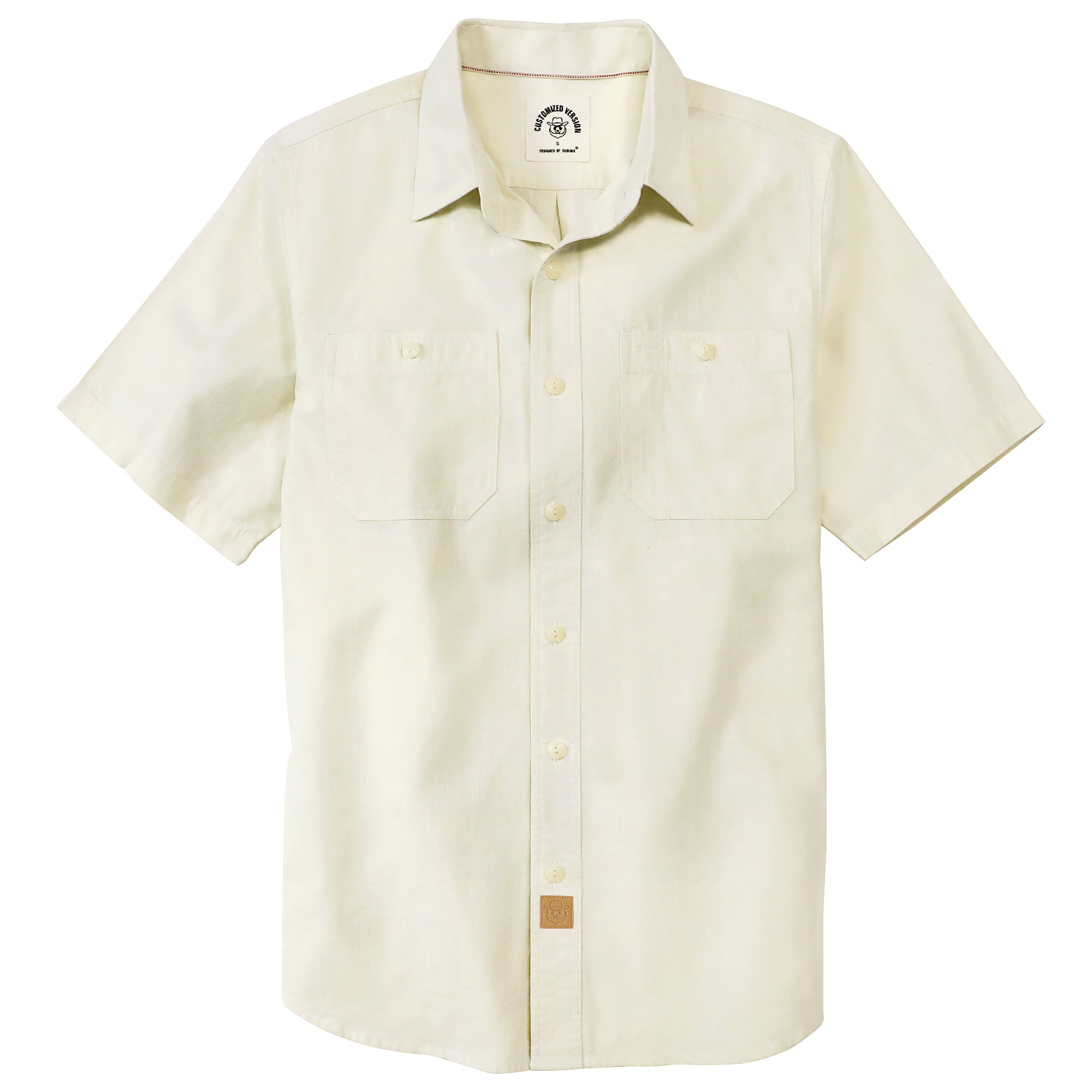 Dubinik® Mens Short Sleeve Button Down Casual Cotton Regular Fit Lightweight Pocket Chambray Mens Button Down Short Sleeve#0057007