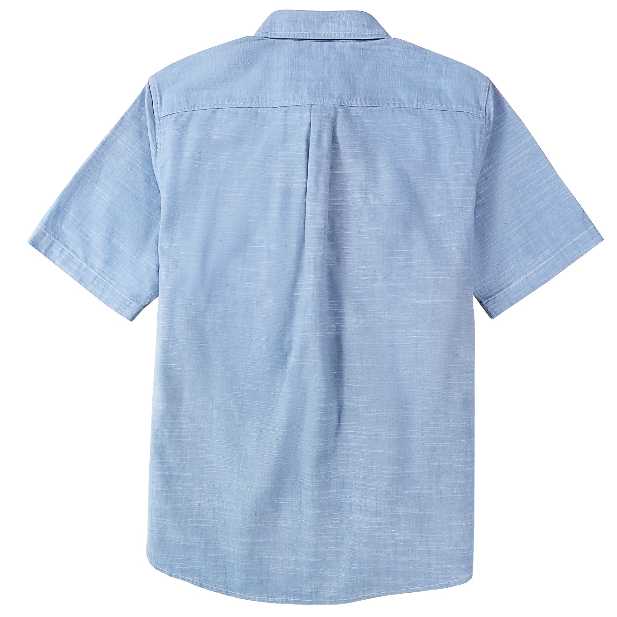 Dubinik® Mens Short Sleeve Button Down Casual Cotton Regular Fit Lightweight Pocket Chambray Mens Button Down Short Sleeve#0057003