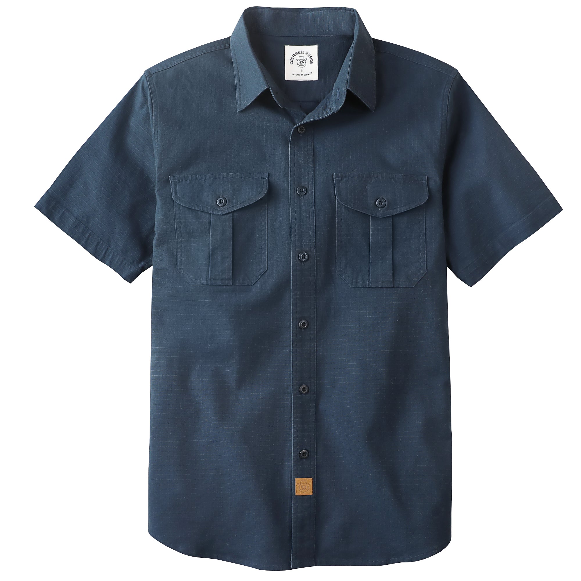 Dubinik® Mens Short Sleeve Button Down Shirts Two Pocket Vintage Mens Work Shirt Cotton Mens Shirts Casual with Stretch#0055007