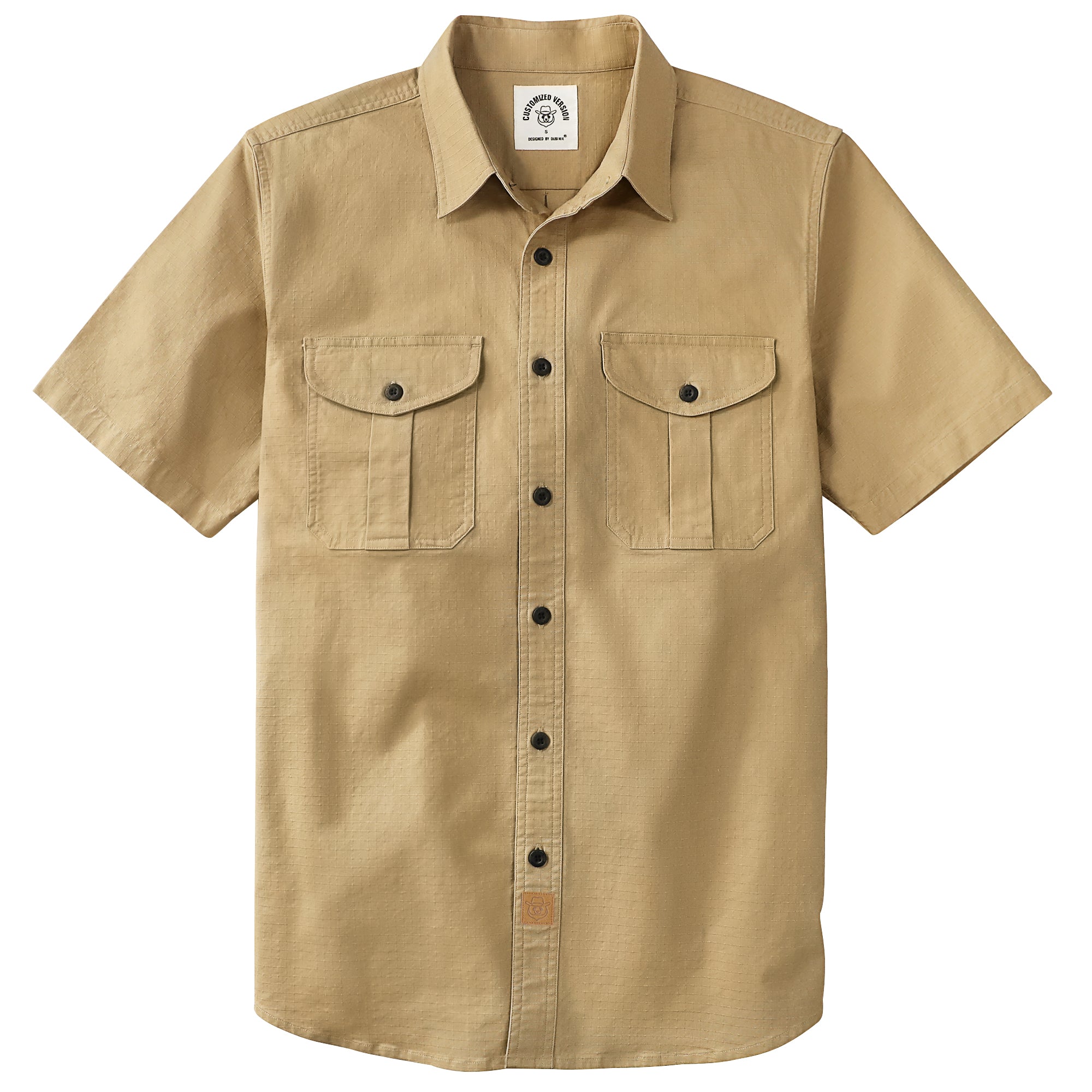 Dubinik® Mens Short Sleeve Button Down Shirts Two Pocket Vintage Mens Work Shirt Cotton Mens Shirts Casual with Stretch#0055005