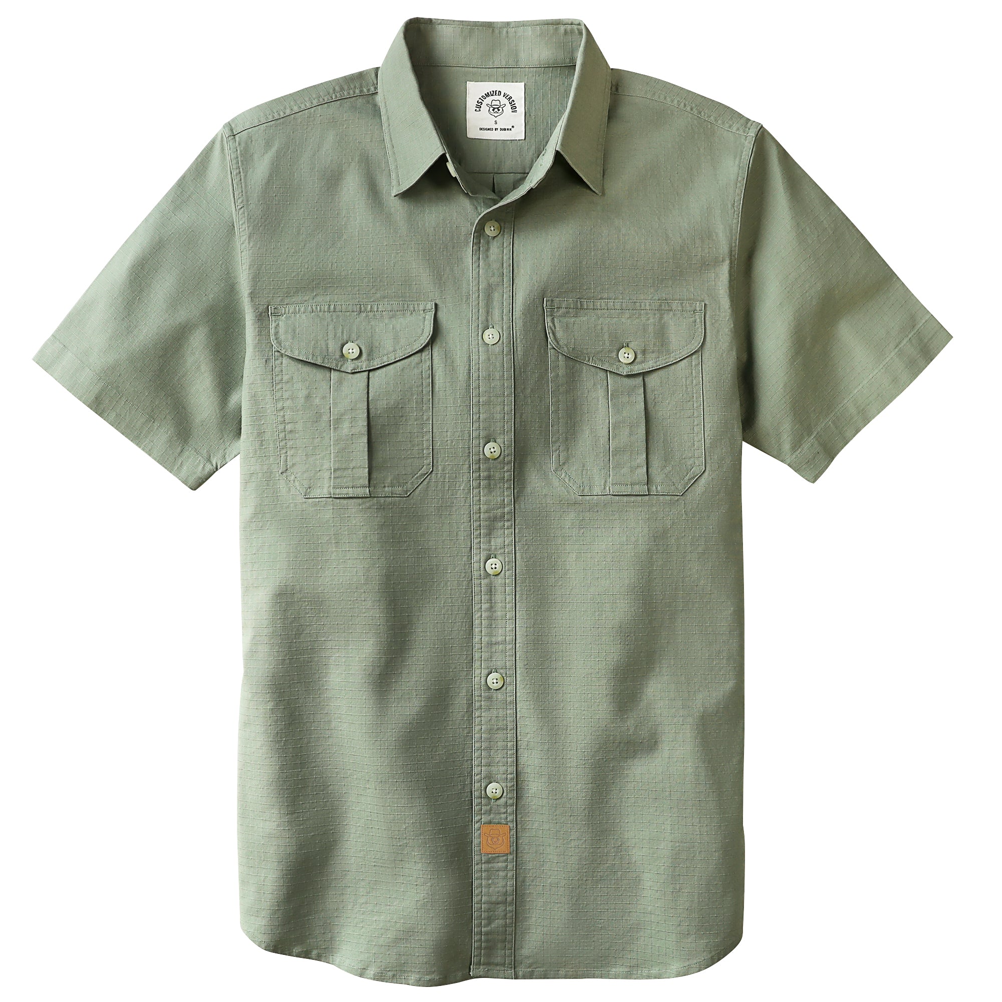 Dubinik® Mens Short Sleeve Button Down Shirts Two Pocket Vintage Mens Work Shirt Cotton Mens Shirts Casual with Stretch#0055006