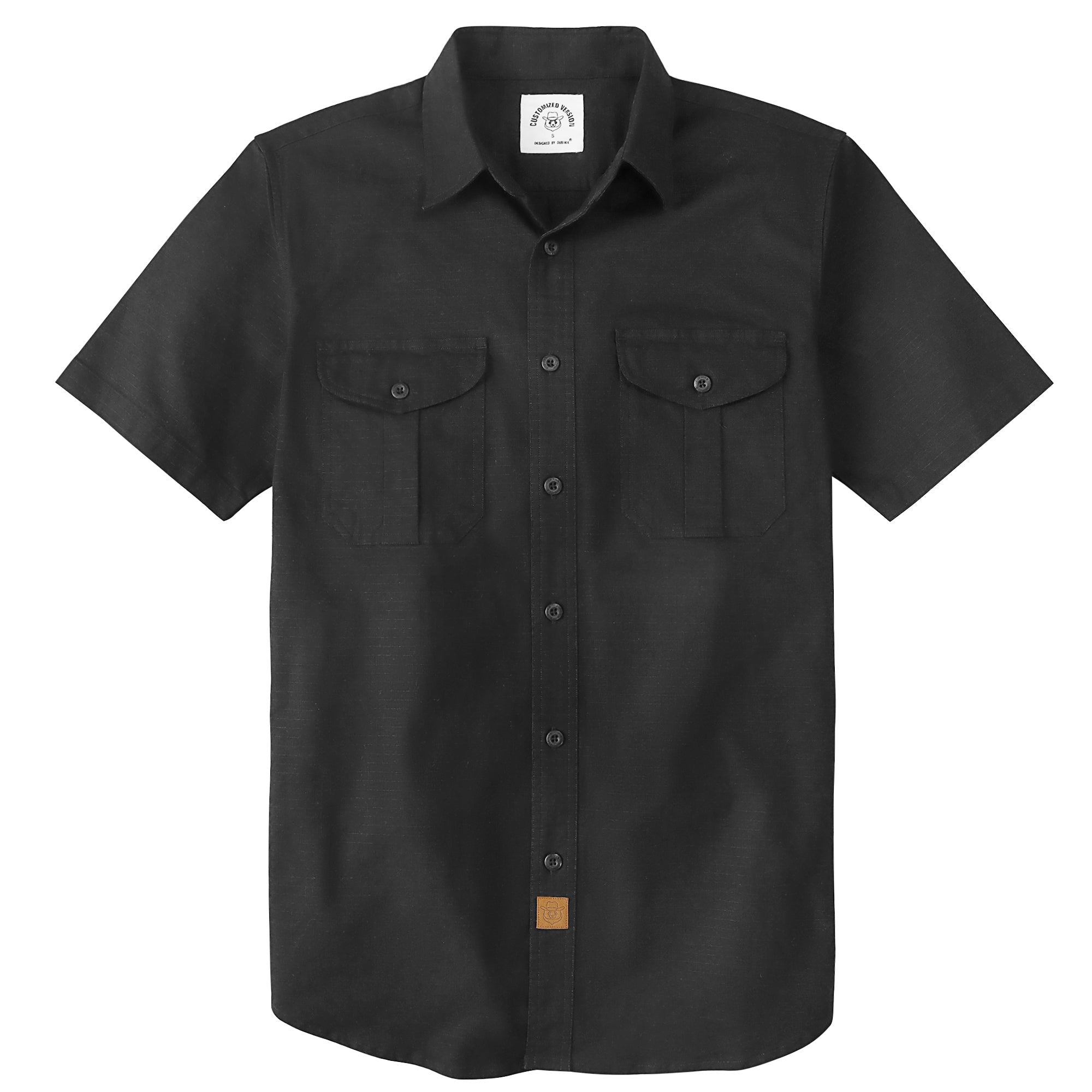 Dubinik® Mens Short Sleeve Button Down Shirts Two Pocket Vintage Mens Work Shirt Cotton Mens Shirts Casual with Stretch#0055001