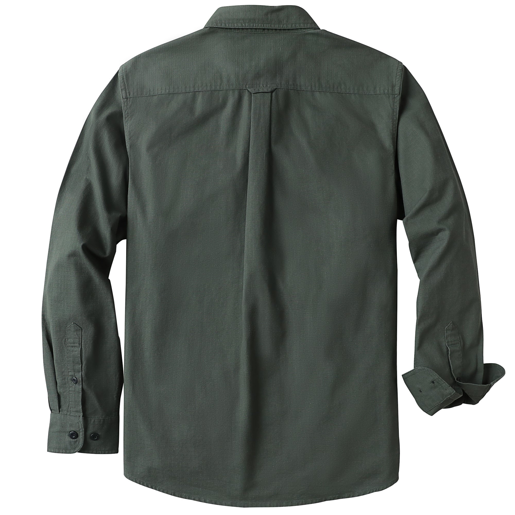 Dubinik® Mens Button Up Shirts Long Sleeve Casual Army Green Solid Shirts for Men Two Pocket Regular Fit Comfortable with Stretch Shirt#0056003