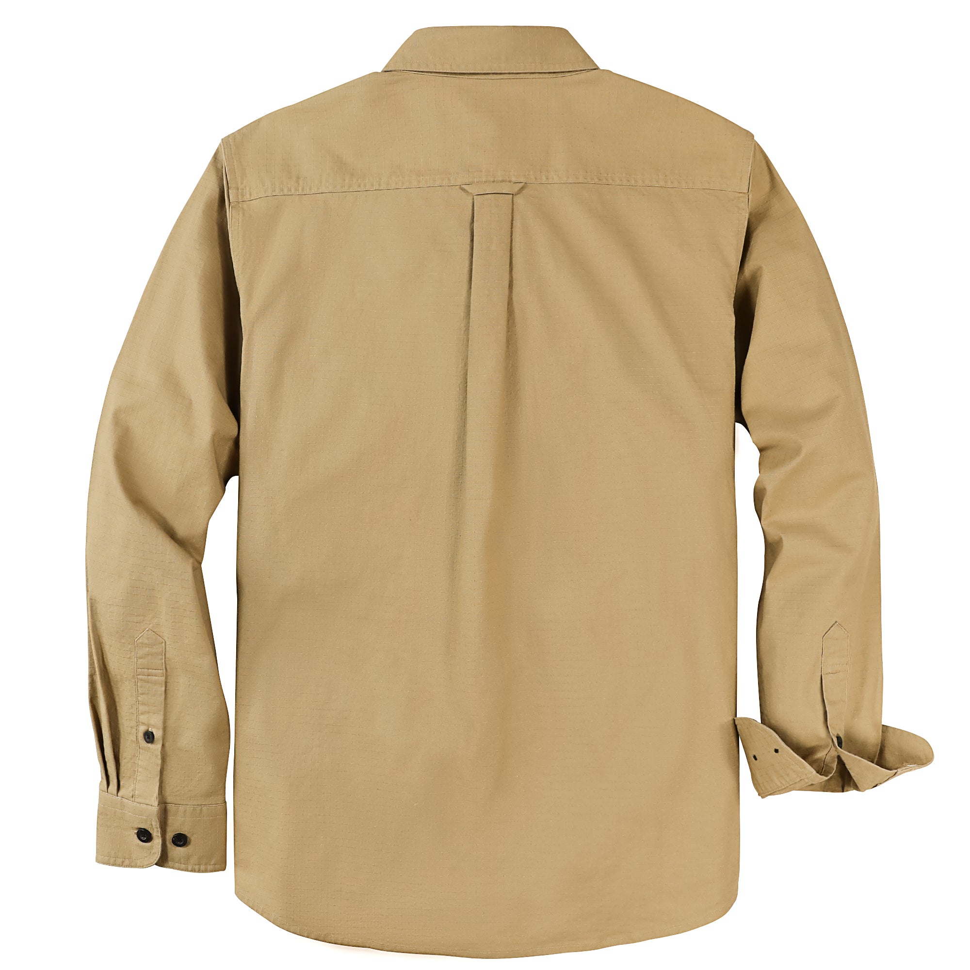 Dubinik® Mens Button Up Shirts Long Sleeve Casual Khaki Solid Shirts for Men Two Pocket Regular Fit Comfortable with Stretch Shirt#0056002