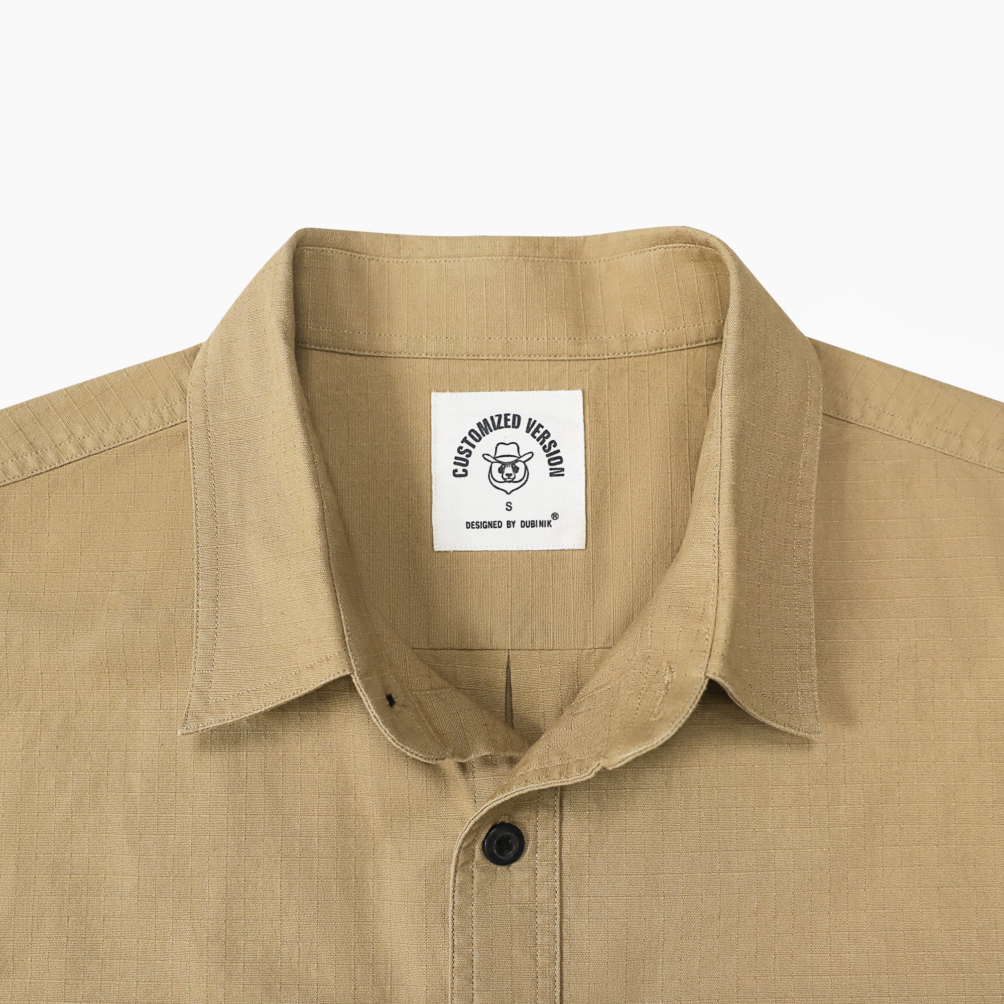 Dubinik® Mens Button Up Shirts Long Sleeve Casual Khaki Solid Shirts for Men Two Pocket Regular Fit Comfortable with Stretch Shirt#0056002