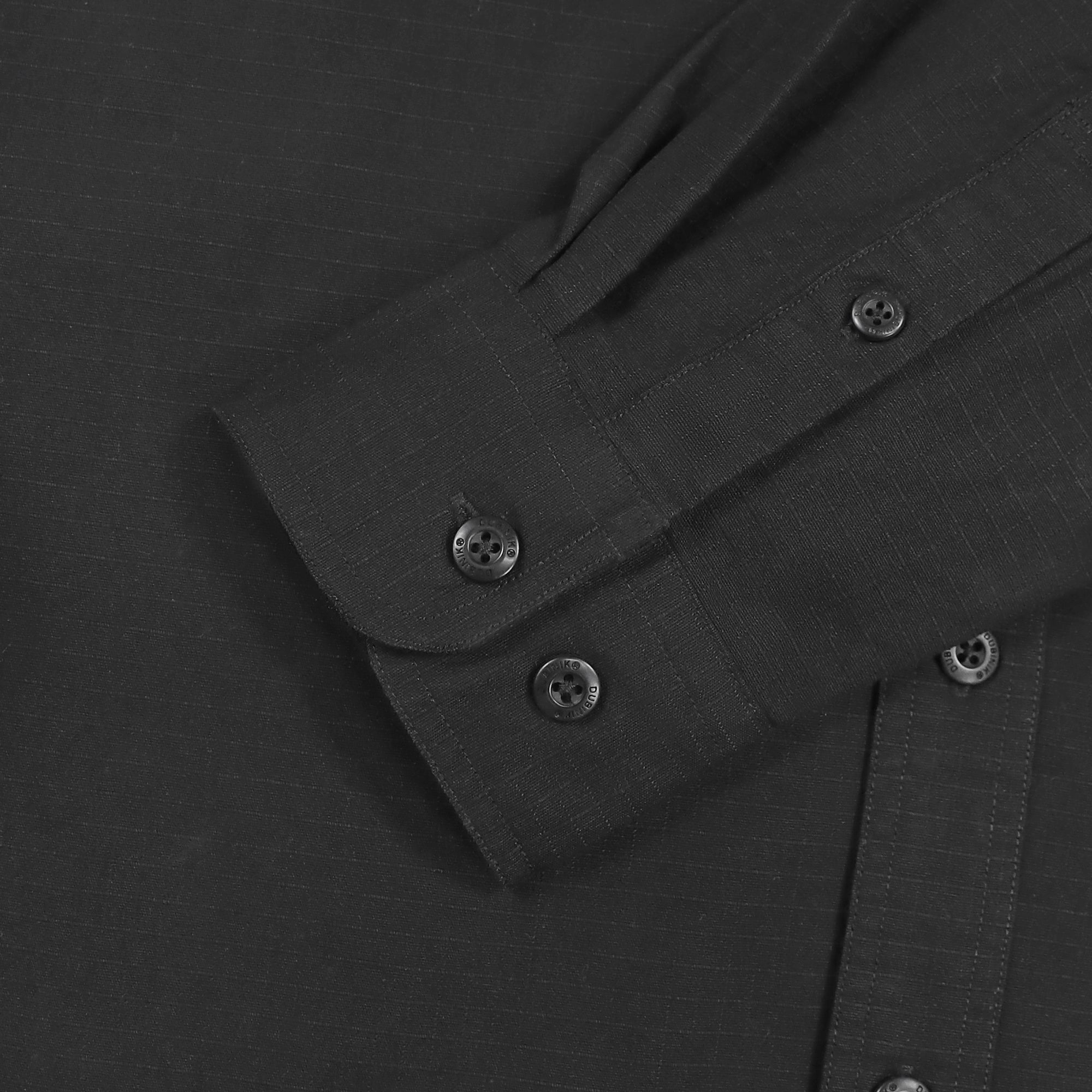 Dubinik® Mens Button Up Shirts Long Sleeve Casual Black Solid Shirts for Men Two Pocket Regular Fit Comfortable with Stretch Shirt#0056006
