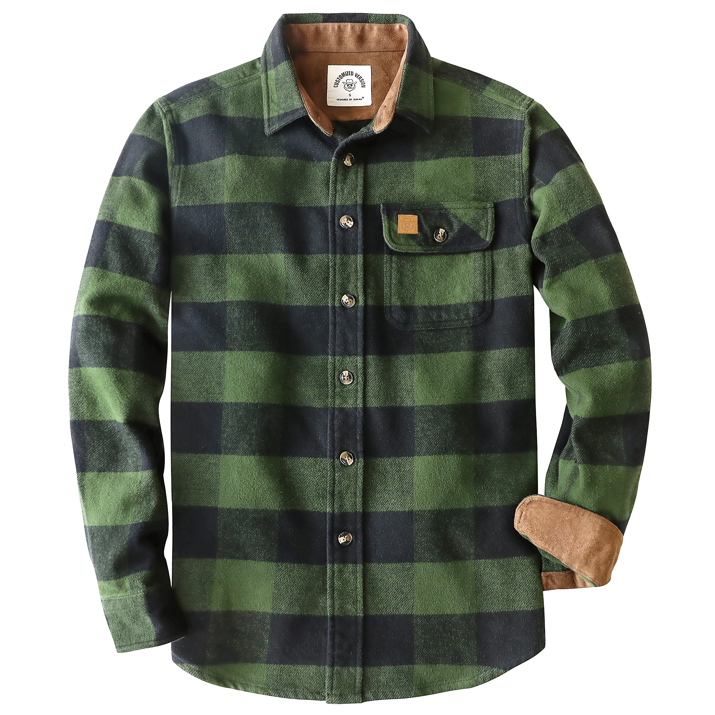 Dubinik 10.8oz Ultra Heavyweight Green Flannel Shirt for Men Long Sleeve Casual Button Down Soft Pure Cotton Plaid Warm Suede Cuffs#0082017 M / Olive Dubinik 10.8oz Ultra Heavyweight Green Flannel Shirt for Men Long Sleeve Casual Button Down Soft Pure Cotton Plaid Warm Suede Cuffs#0082017 M / Olive