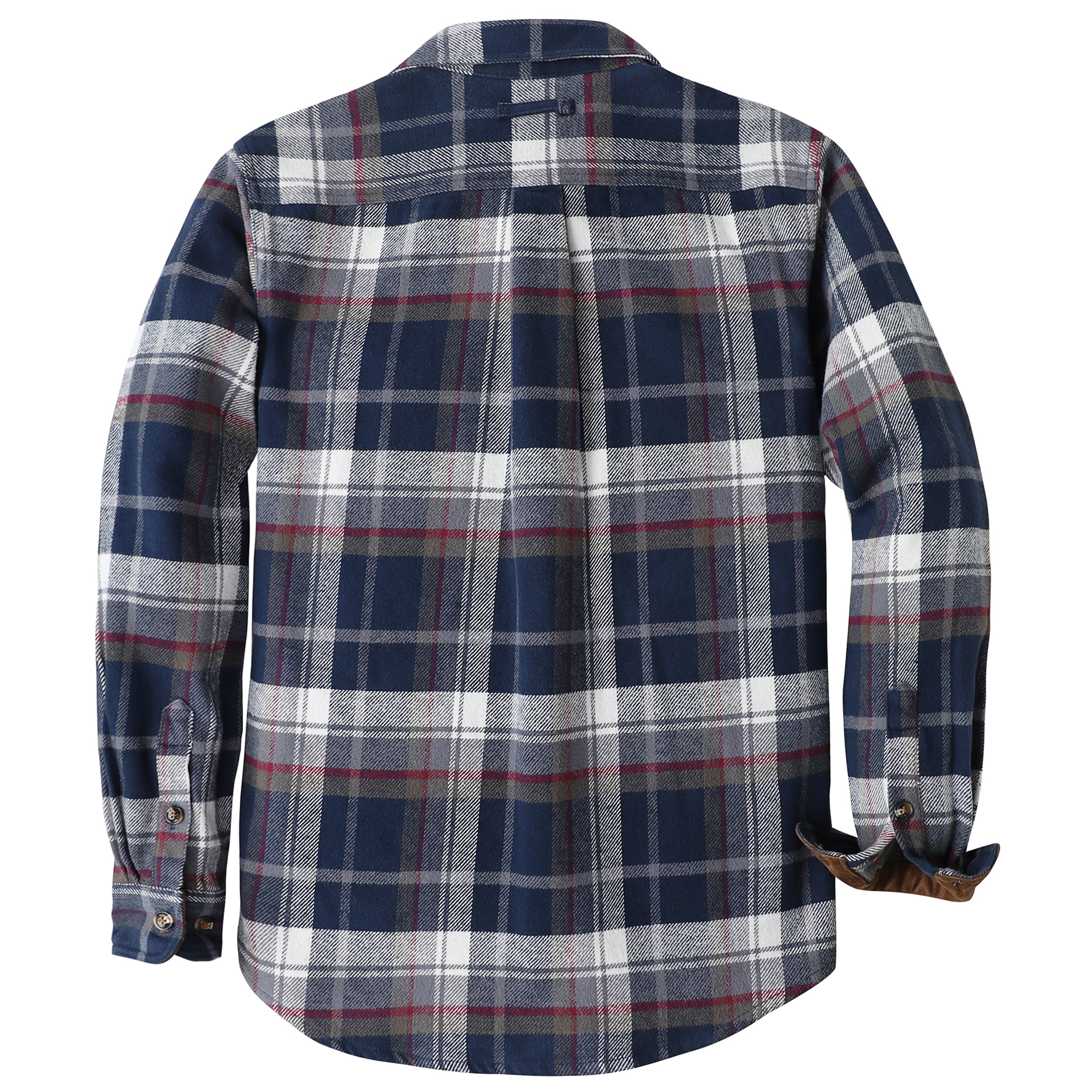 Dubinik® Mens Flannel Shirts Long Sleeve Casual Button Down Heavyweight Soft Pure Cotton Plaid Warm Suede Cuffs#0082005