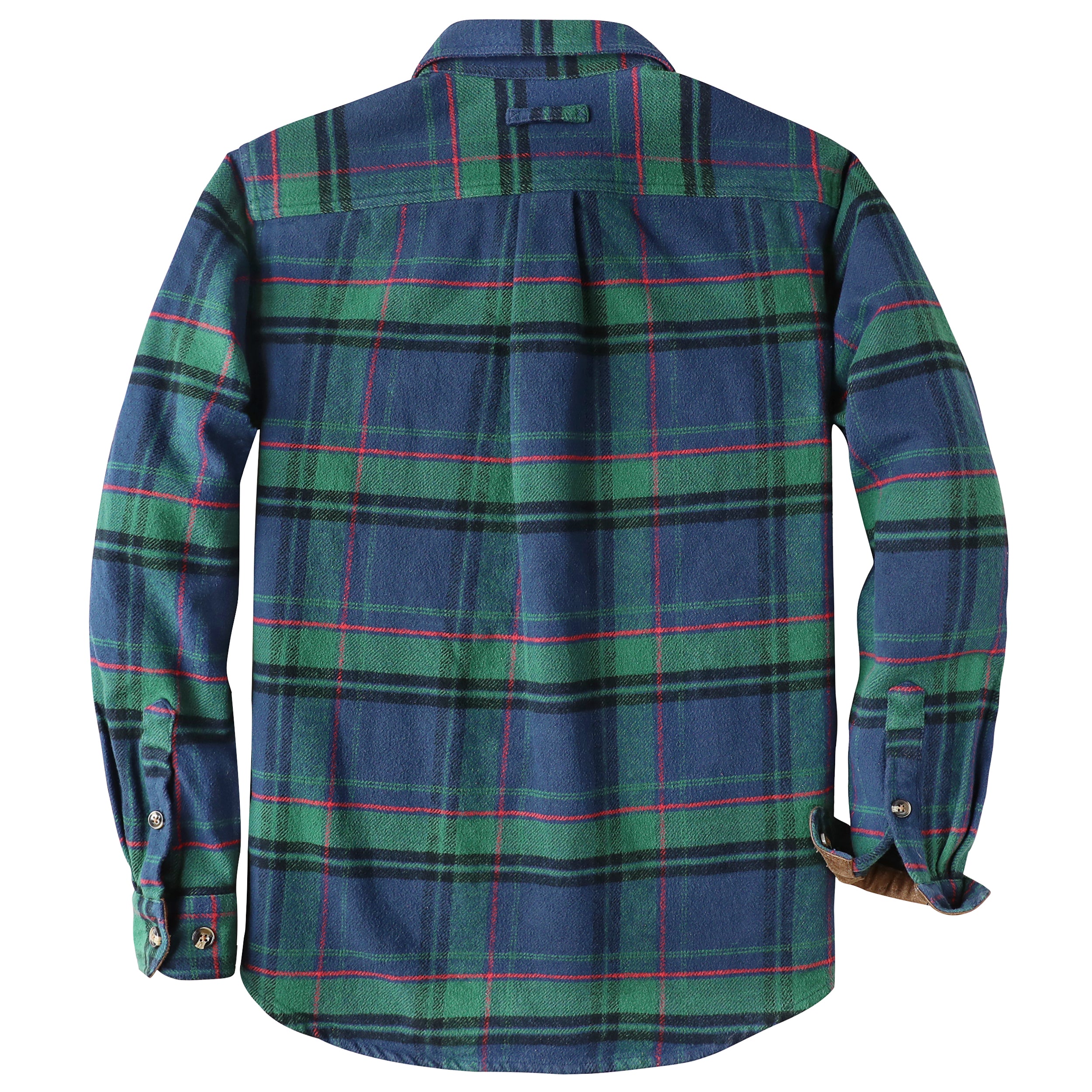 Dubinik® Mens Flannel Shirts Long Sleeve Casual Button Down Heavyweight Soft Pure Cotton Plaid Warm Suede Cuffs#0082016