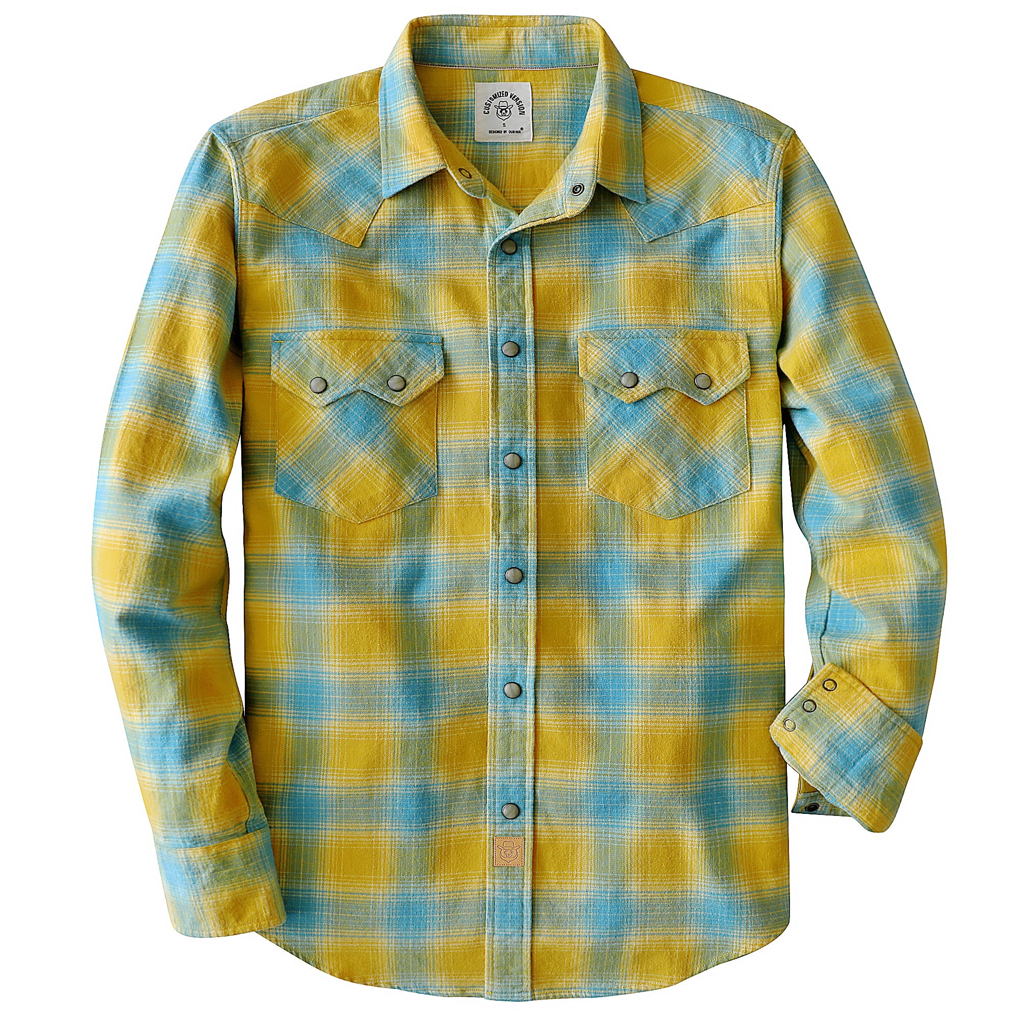 Dubinik® Flannel Shirt for Men Long Sleeve Casual Cozy Snap Button Western Plaid Shirts Soft Pure Cotton#37019