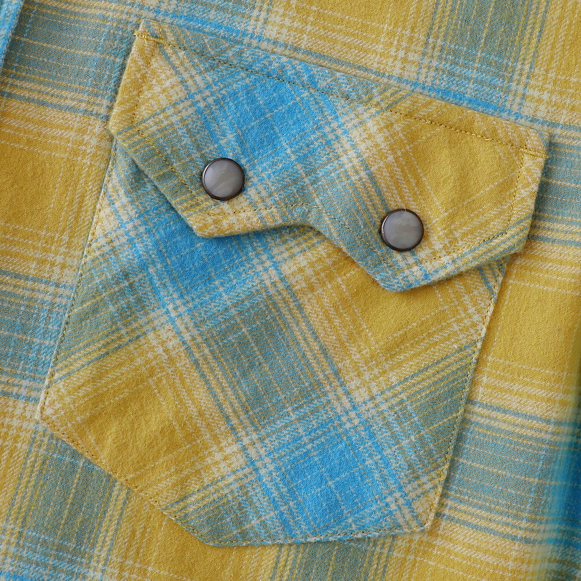 Dubinik® Flannel Shirt for Men Long Sleeve Casual Cozy Snap Button Western Plaid Shirts Soft Pure Cotton#37019