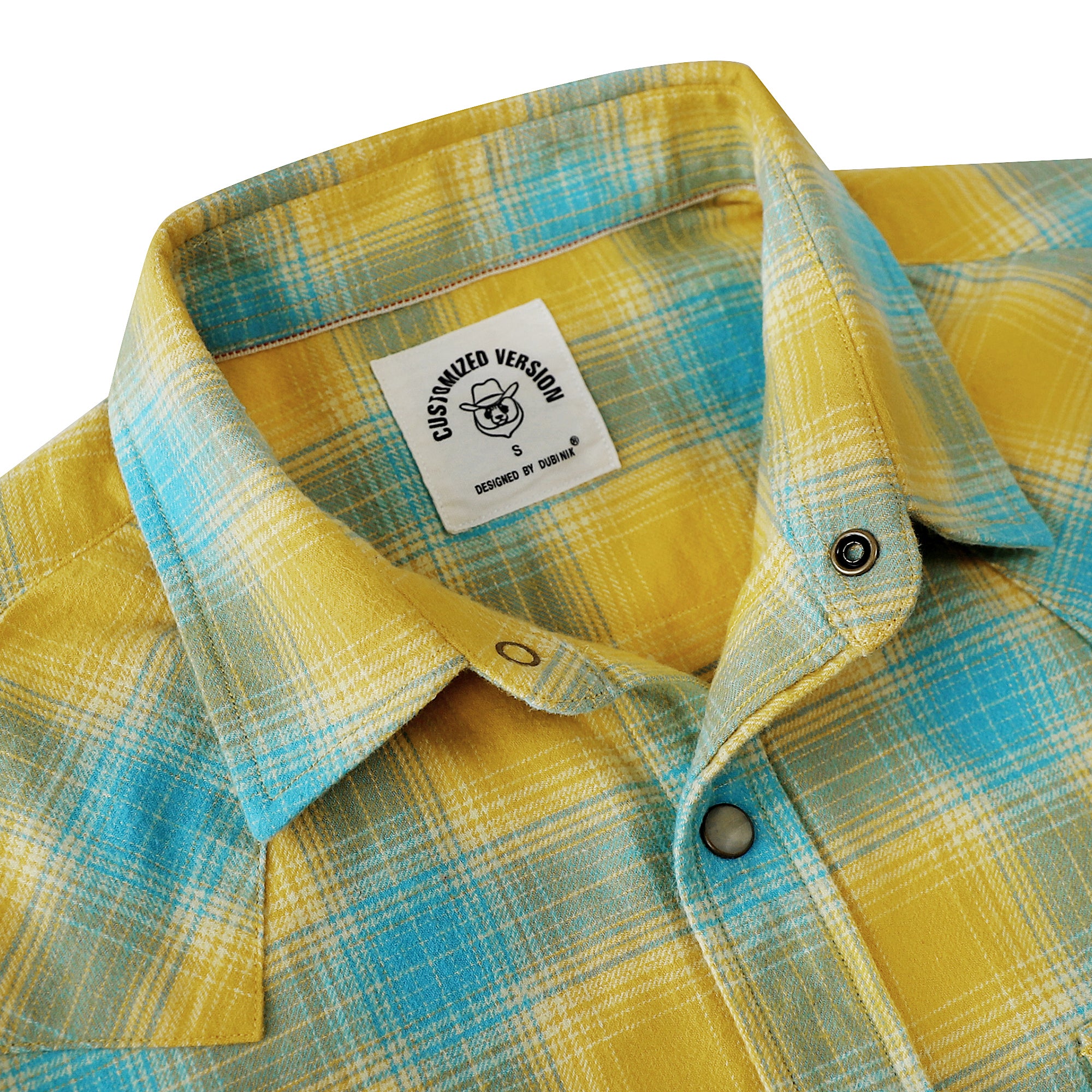 Dubinik® Flannel Shirt for Men Long Sleeve Casual Cozy Snap Button Western Plaid Shirts Soft Pure Cotton#37019