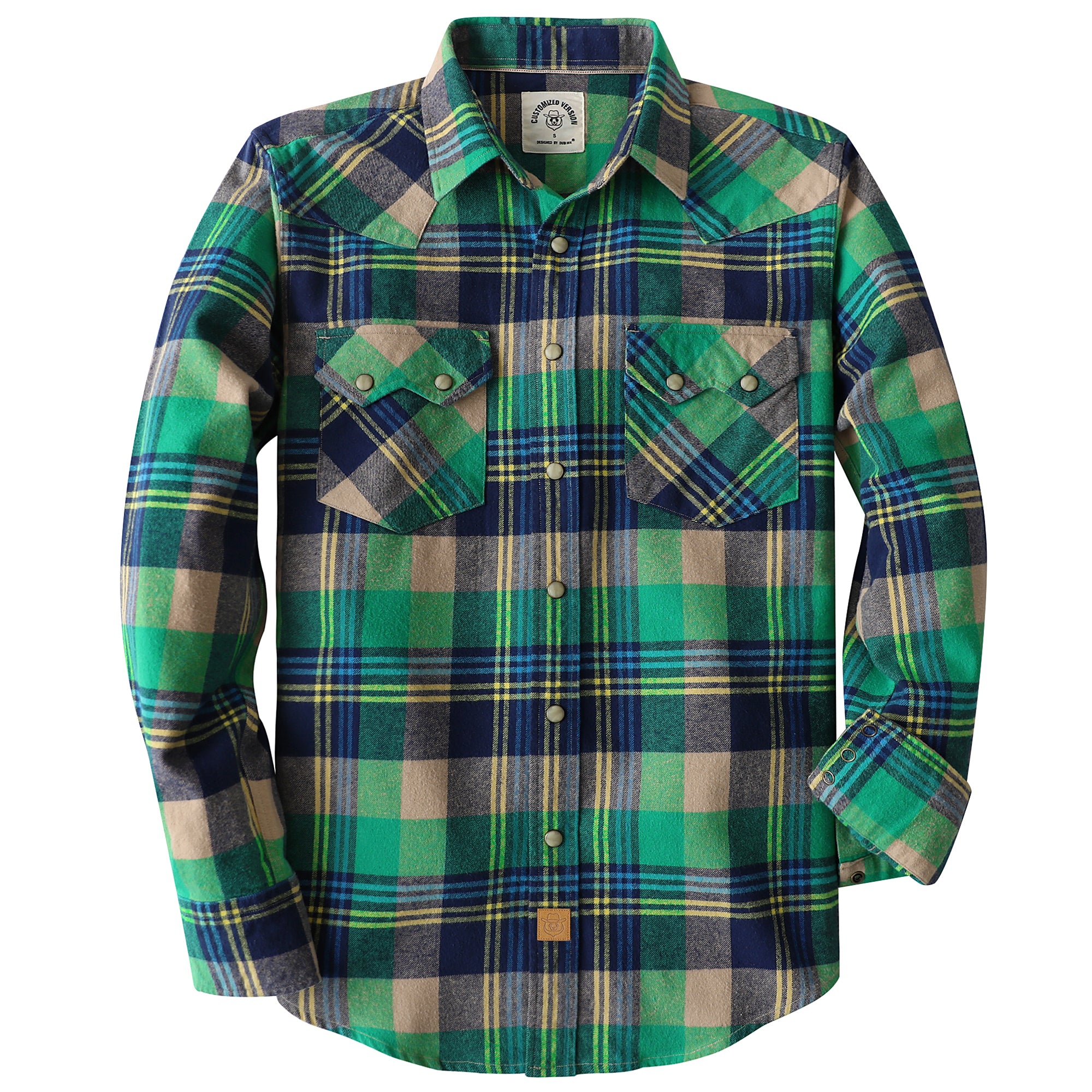 Dubinik 6.3oz Green Flannel Shirt for Men Long Sleeve Casual Cozy Snap Button Western Plaid Shirts Soft Pure Cotton#37010 L / Green Gray and Blue Dubinik 6.3oz Green Flannel Shirt for Men Long Sleeve Casual Cozy Snap Button Western Plaid Shirts Soft Pure Cotton#37010 L / Green Gray and Blue