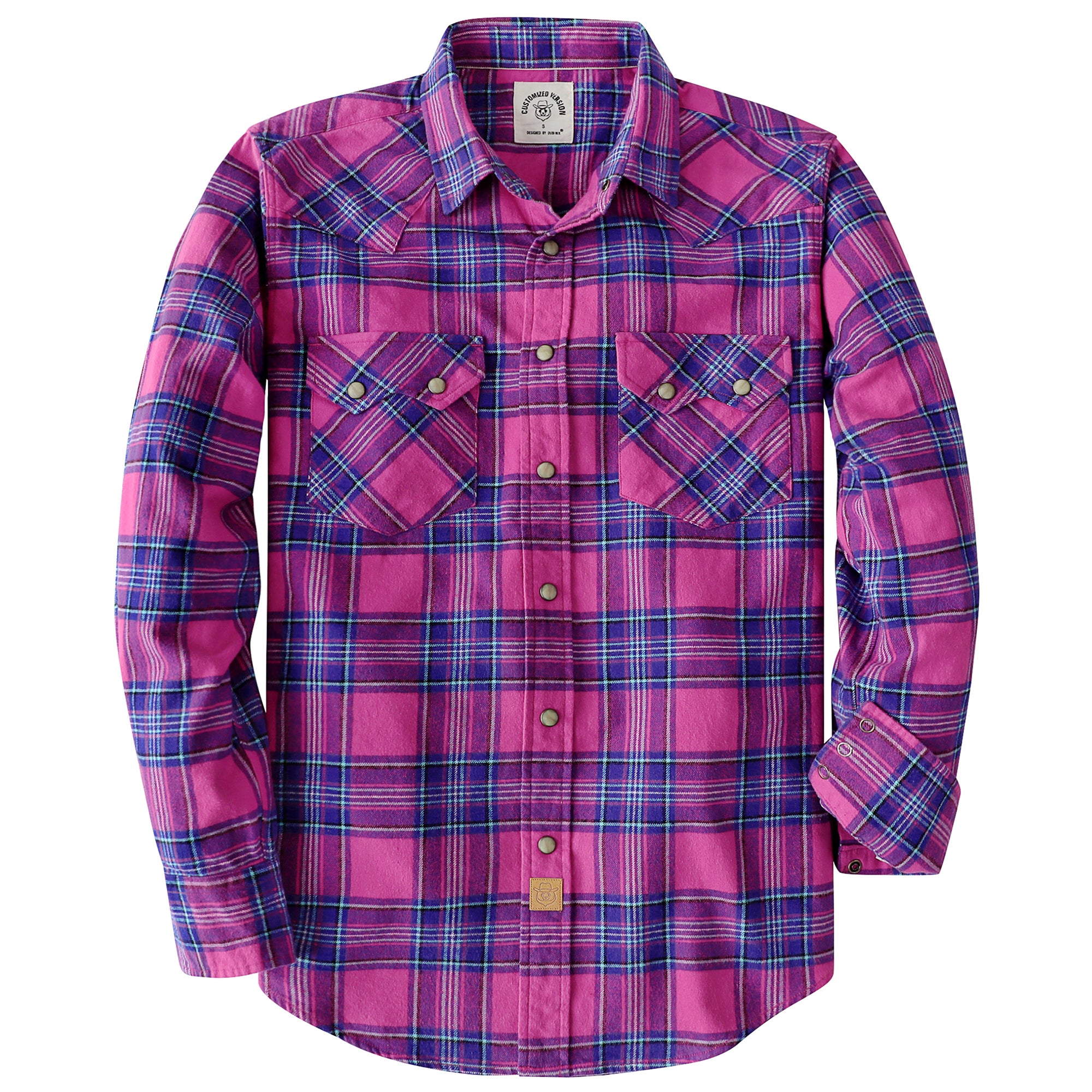 Dubinik® Flannel Shirt for Men Long Sleeve Casual Cozy Snap Button Western Plaid Shirts Soft Pure Cotton#37017