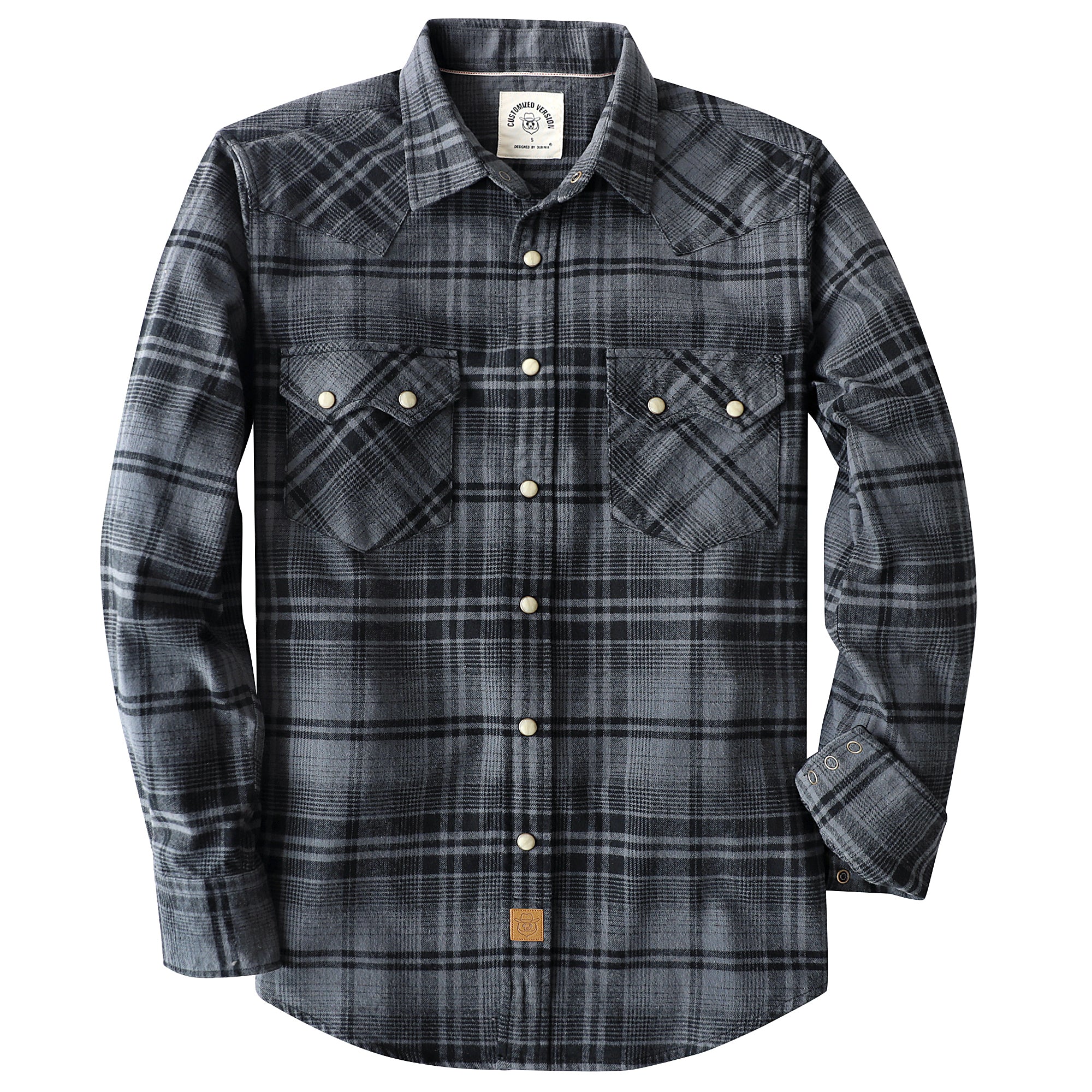 Dubinik® Flannel Shirt for Men Long Sleeve Casual Cozy Snap Button Western Plaid Shirts Soft Pure Cotton#37009
