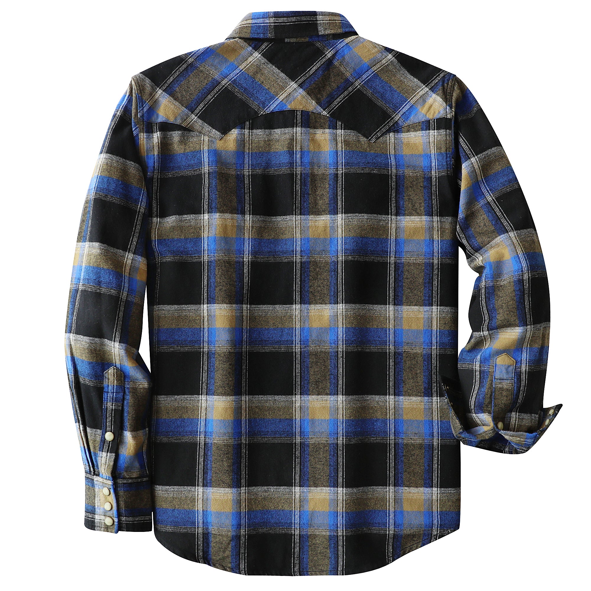 Dubinik® Flannel Shirt for Men Long Sleeve Casual Cozy Snap Button Western Plaid Shirts Soft Pure Cotton#37002
