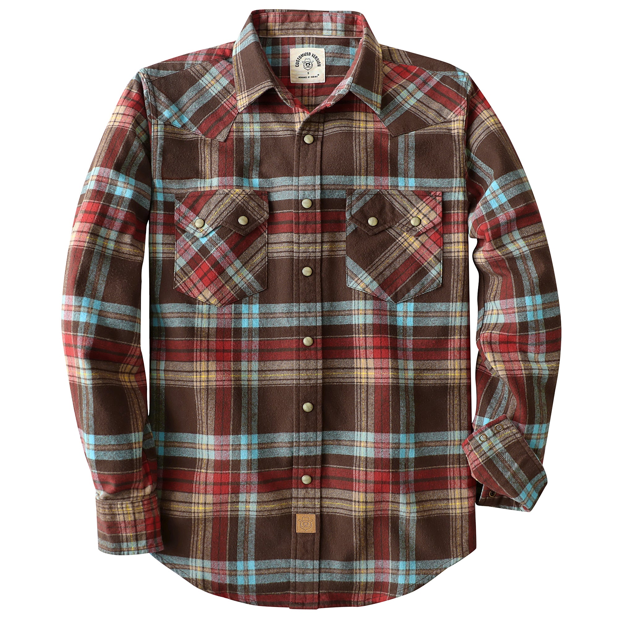 Dubinik® Flannel Shirt for Men Long Sleeve Casual Cozy Snap Button Western Plaid Shirts Soft Pure Cotton#37011