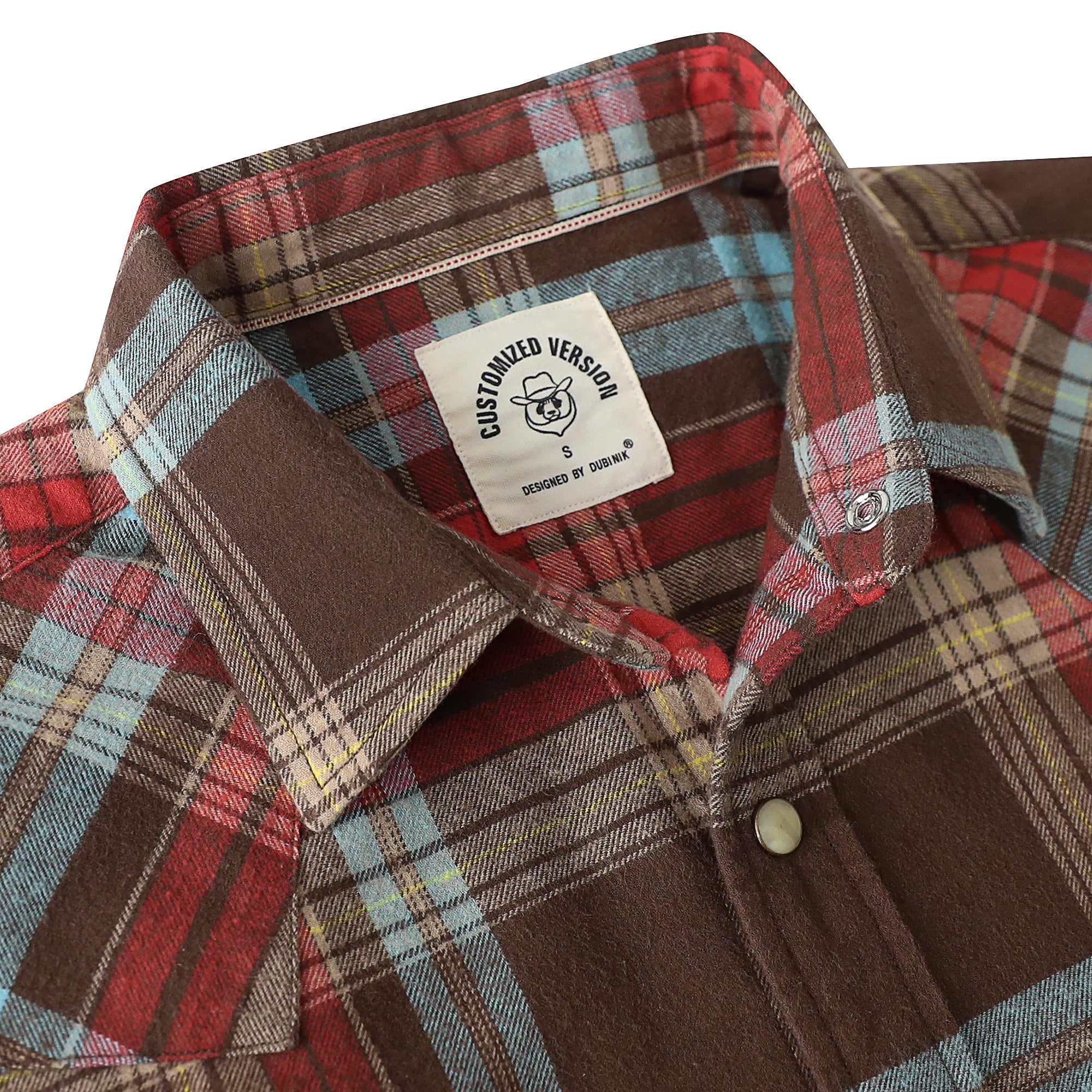 Dubinik® Flannel Shirt for Men Long Sleeve Casual Cozy Snap Button Western Plaid Shirts Soft Pure Cotton#37011