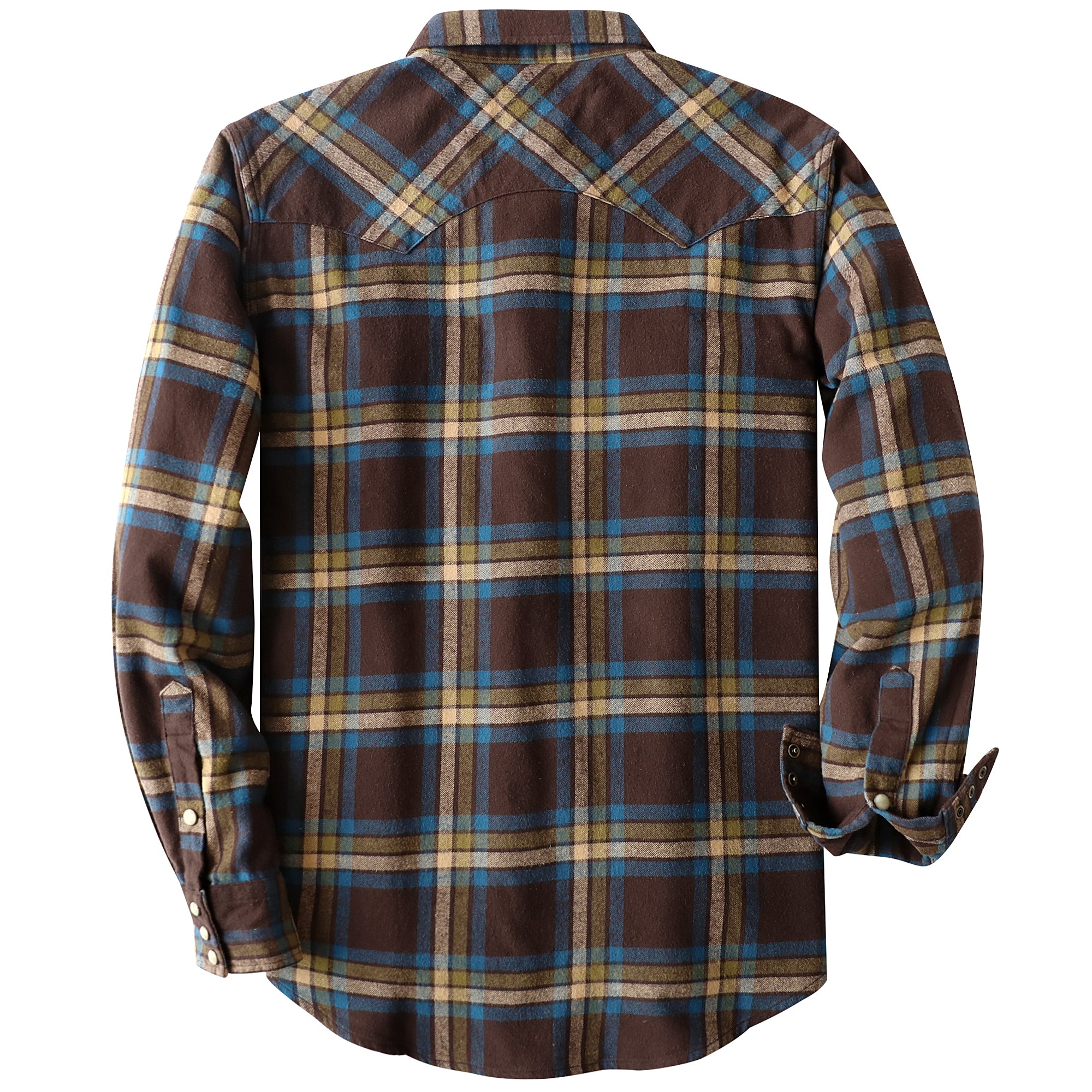 Dubinik® Flannel Shirt for Men Long Sleeve Casual Cozy Snap Button Western Plaid Shirts Soft Pure Cotton#37004