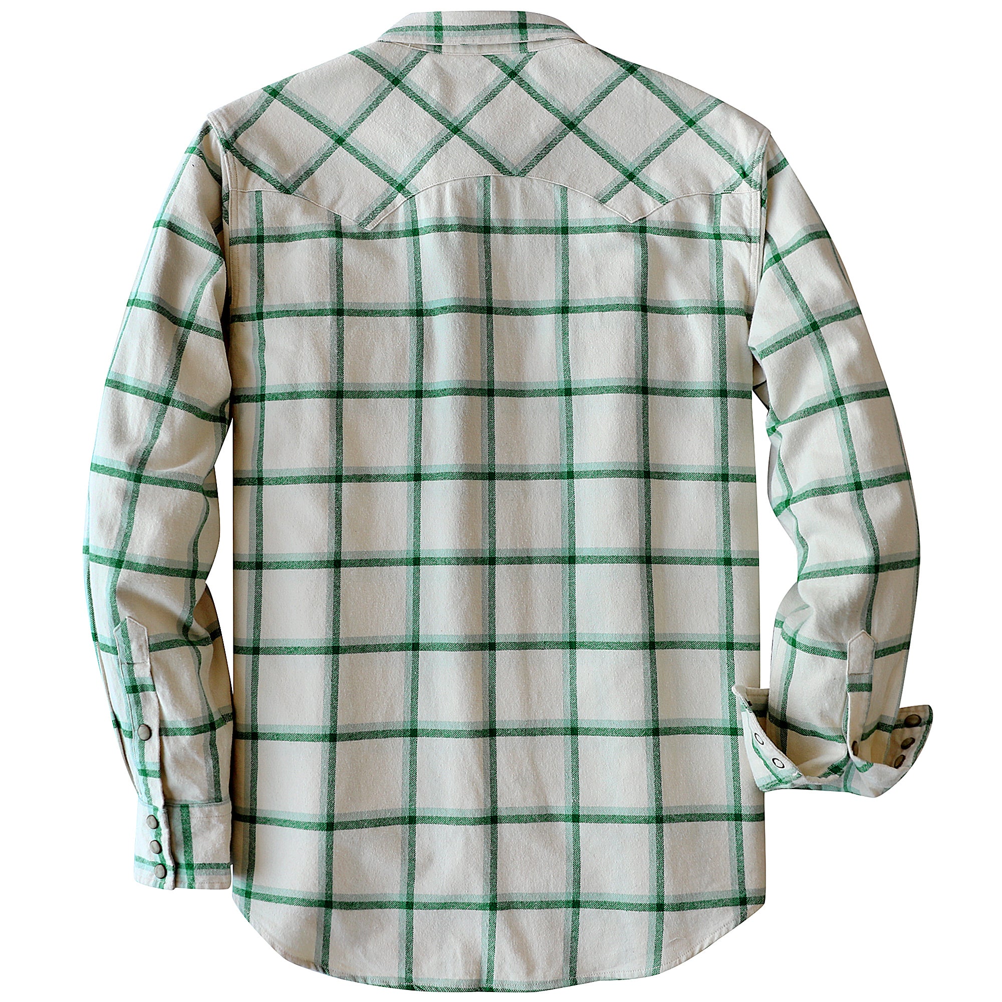 Dubinik® Green Flannel Shirt for Men Long Sleeve Casual Cozy Snap Button Western Plaid Shirts Soft Pure Cotton#37018