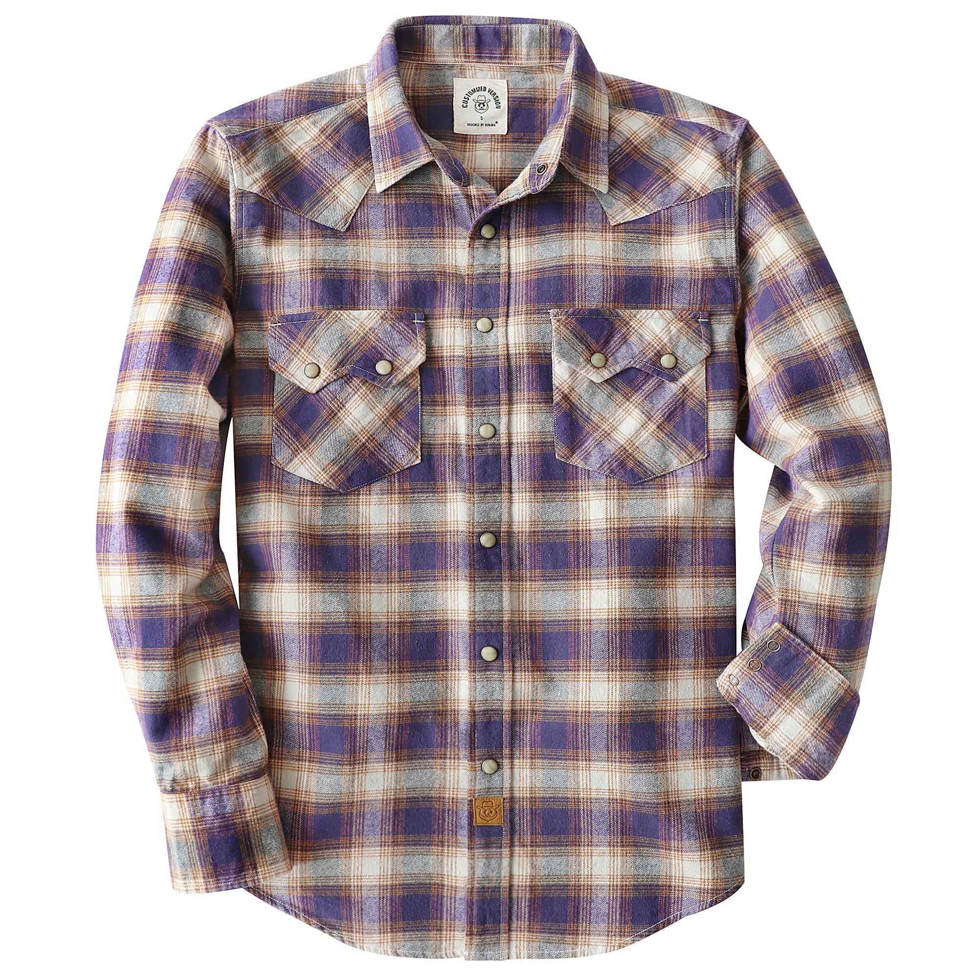 Dubinik® Flannel Shirt for Men Long Sleeve Casual Cozy Snap Button Western Plaid Shirts Soft Pure Cotton#37012