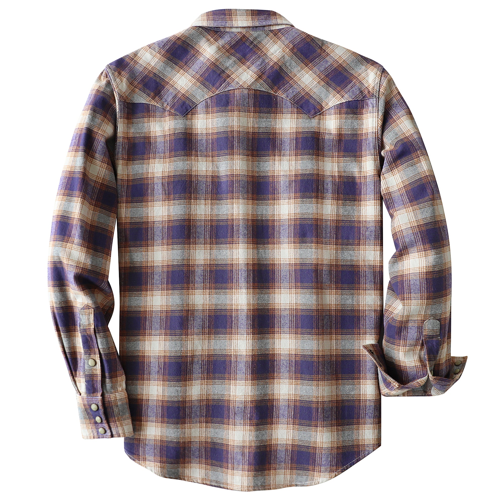 Dubinik® Flannel Shirt for Men Long Sleeve Casual Cozy Snap Button Western Plaid Shirts Soft Pure Cotton#37012