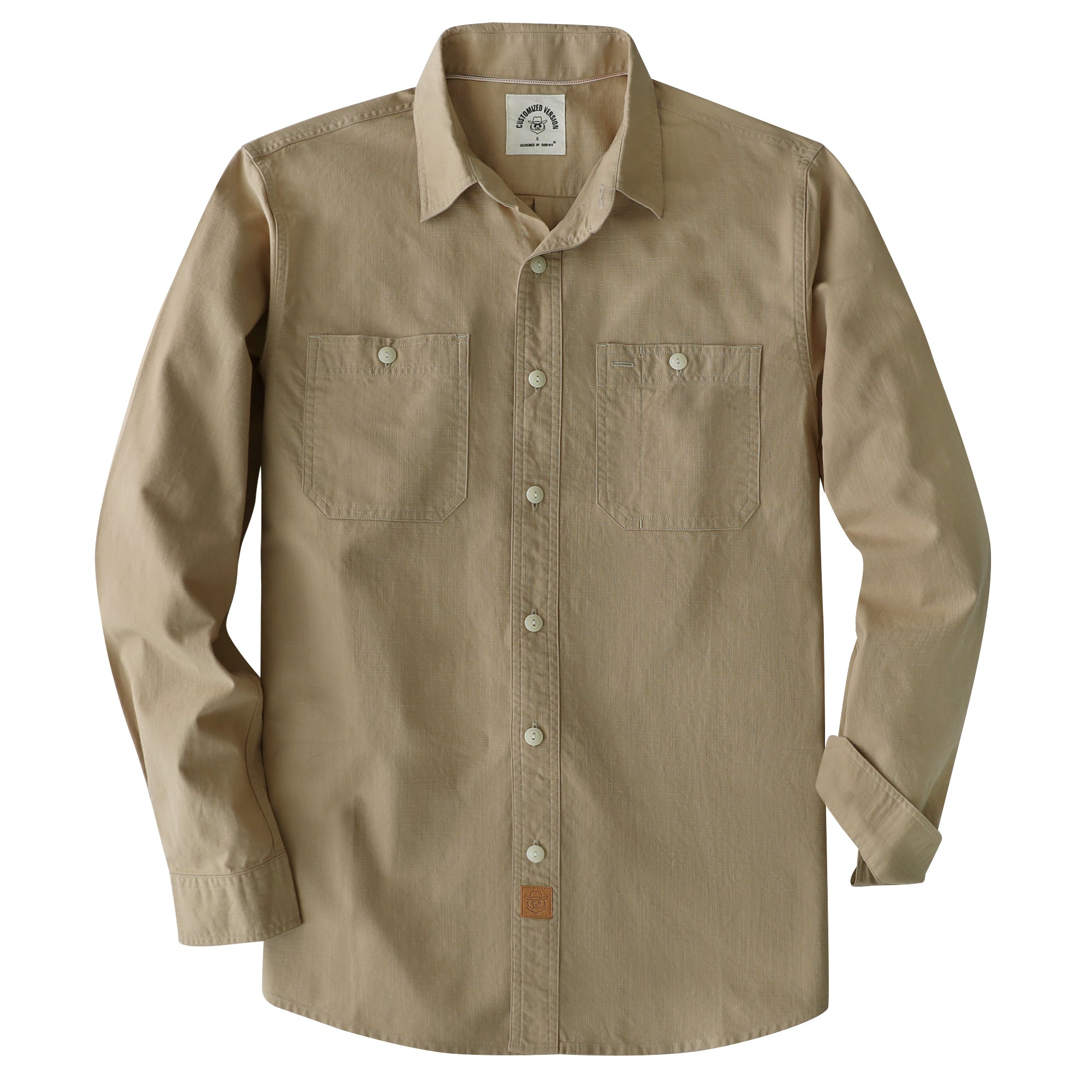Dubinik® Light Blue Chambray Long Sleeve Button-Front Closure Pocket Cotton Workshirt#58010