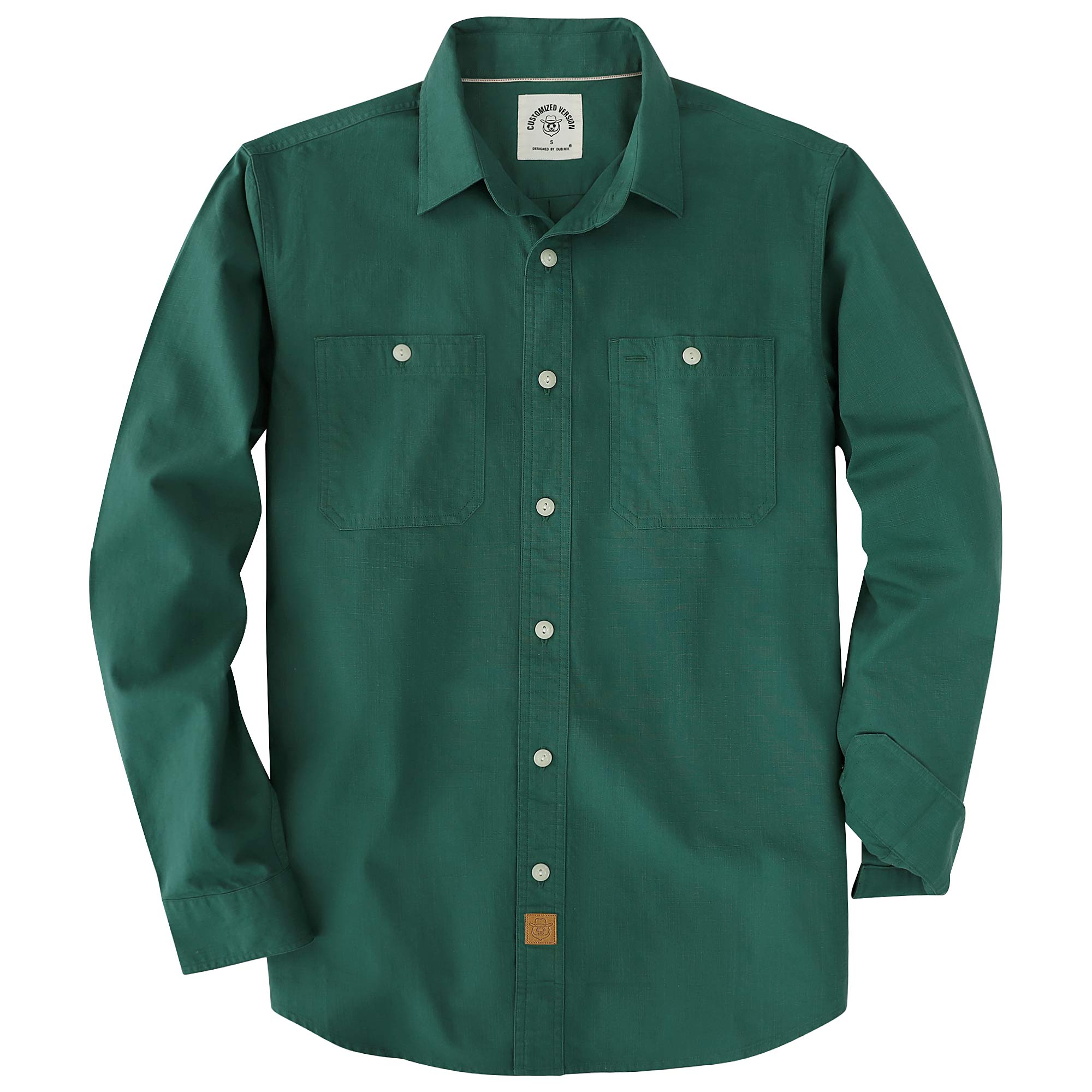 Dubinik® Light Blue Chambray Long Sleeve Button-Front Closure Pocket Cotton Workshirt#58014
