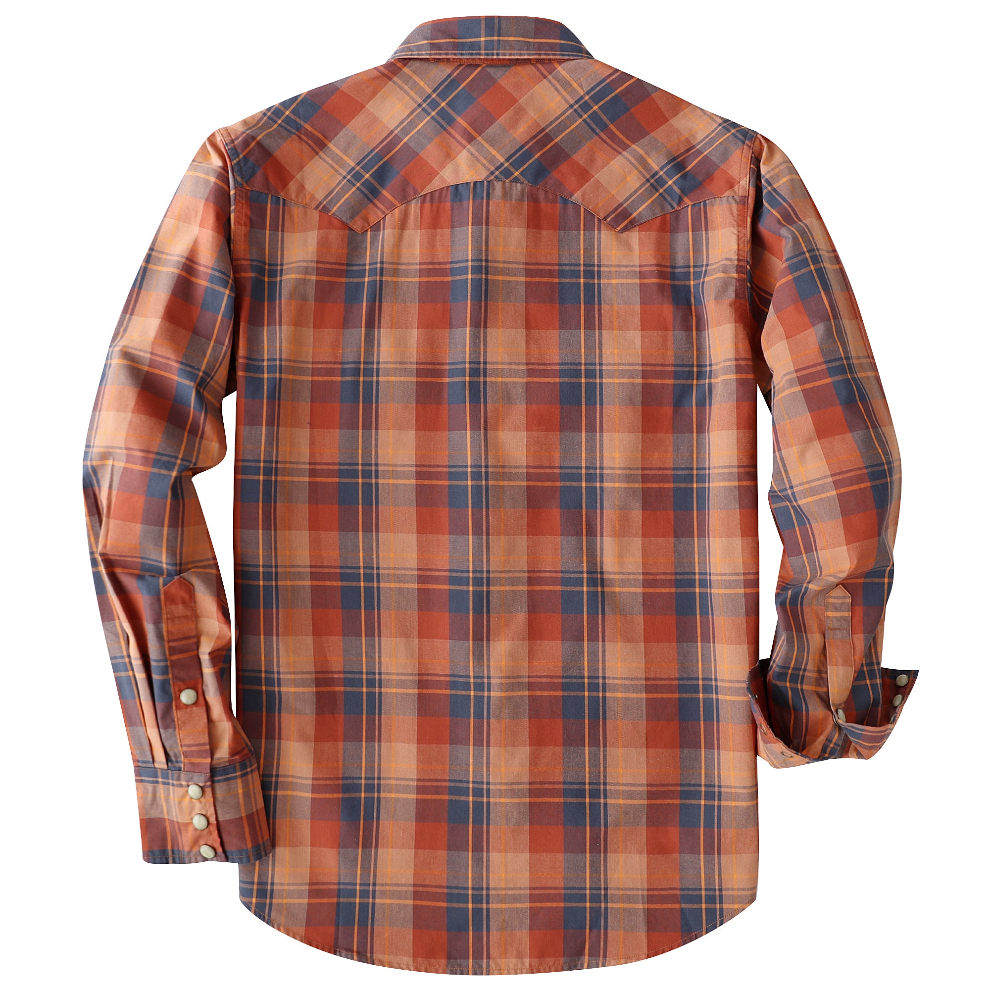 Dubinik® Pearl Snap Shirts For Men Long Sleeve Lightweight Casual Western Plaid Cowboy Cotton Vintage Work Shirt#48025