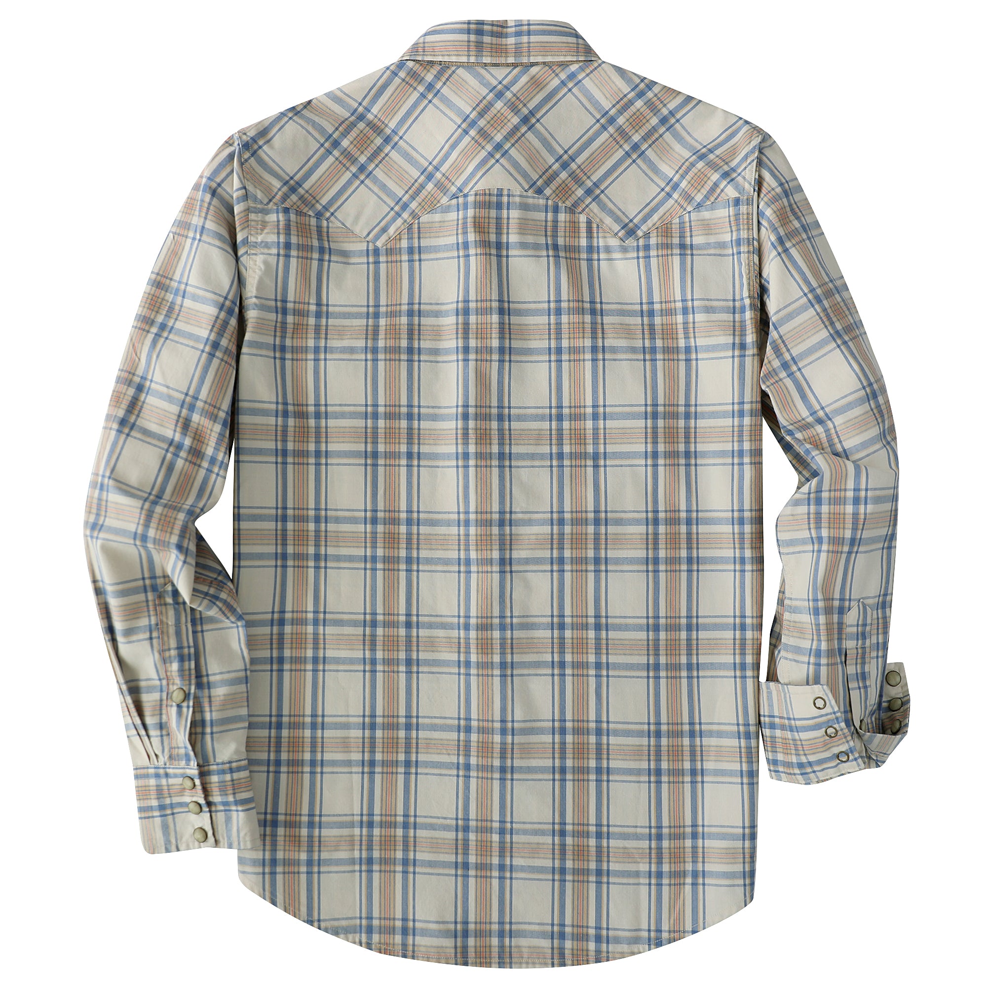 Dubinik® Pearl Snap Shirts For Men Long Sleeve Lightweight Casual Western Plaid Cowboy Cotton Vintage Work Shirt#48023
