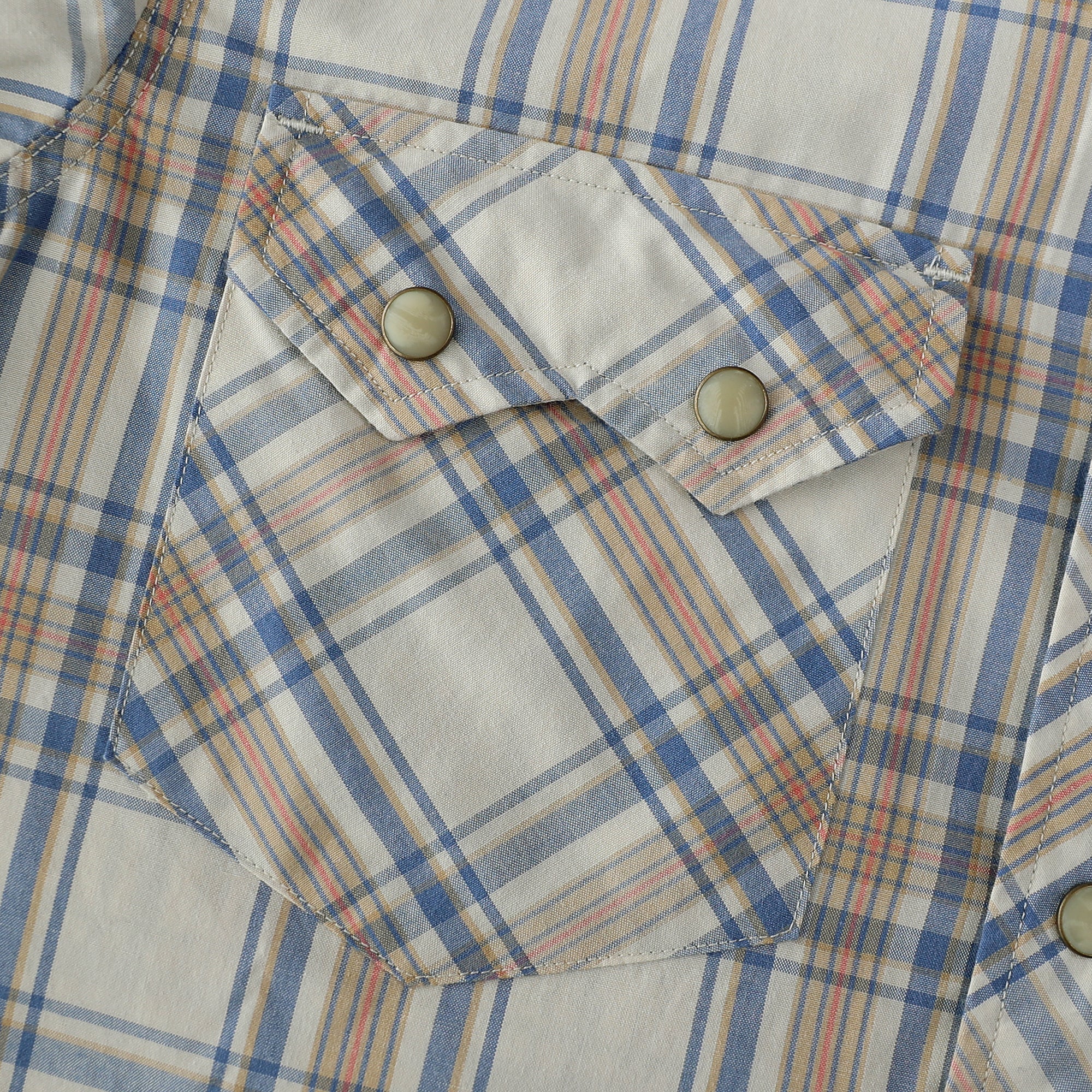 Dubinik® Pearl Snap Shirts For Men Long Sleeve Lightweight Casual Western Plaid Cowboy Cotton Vintage Work Shirt#48023