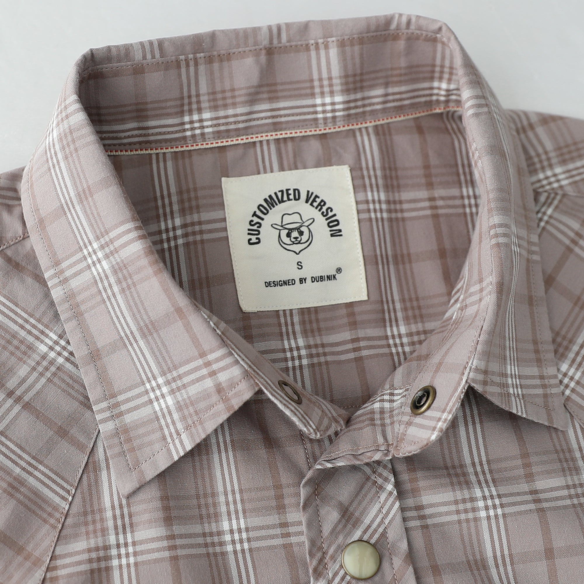 Dubinik® Pearl Snap Shirts For Men Long Sleeve Lightweight Casual Western Plaid Cowboy Cotton Vintage Work Shirt#48016