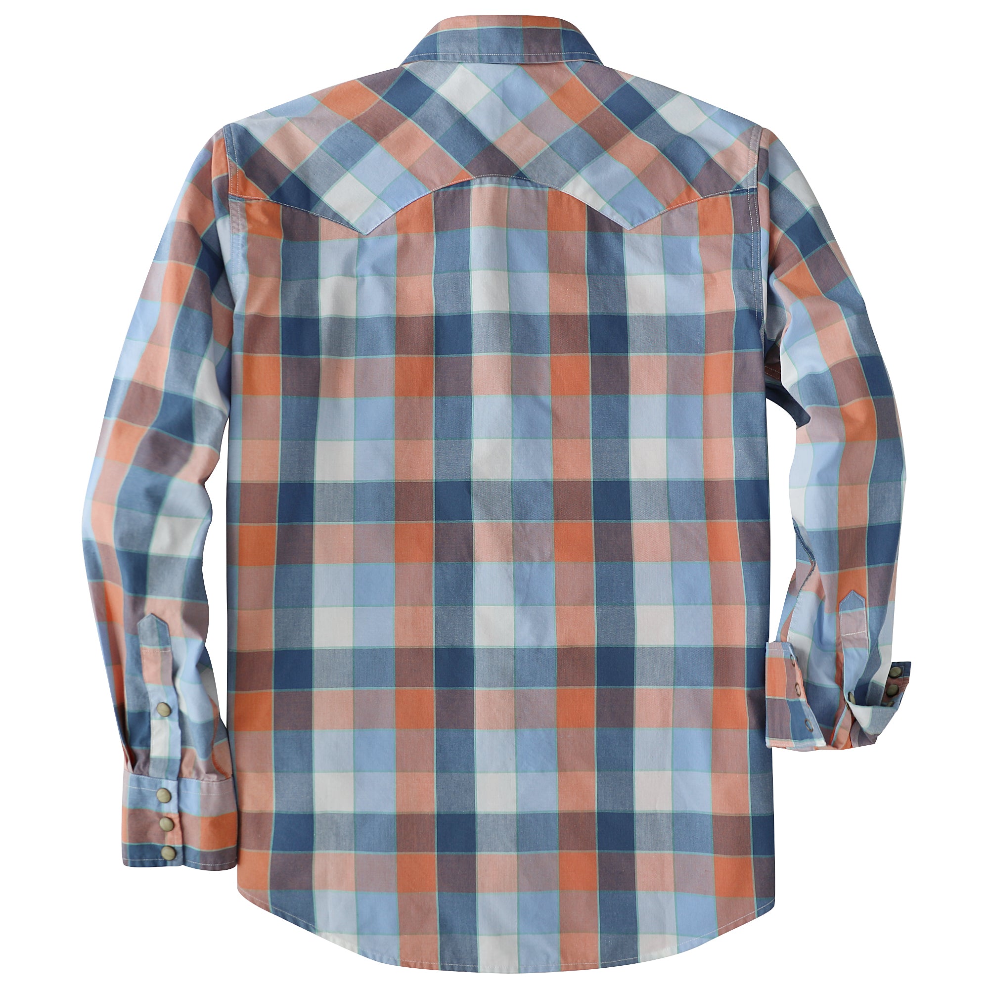 Dubinik® Pearl Snap Shirts For Men Long Sleeve Lightweight Casual Western Plaid Cowboy Cotton Vintage Work Shirt#48020