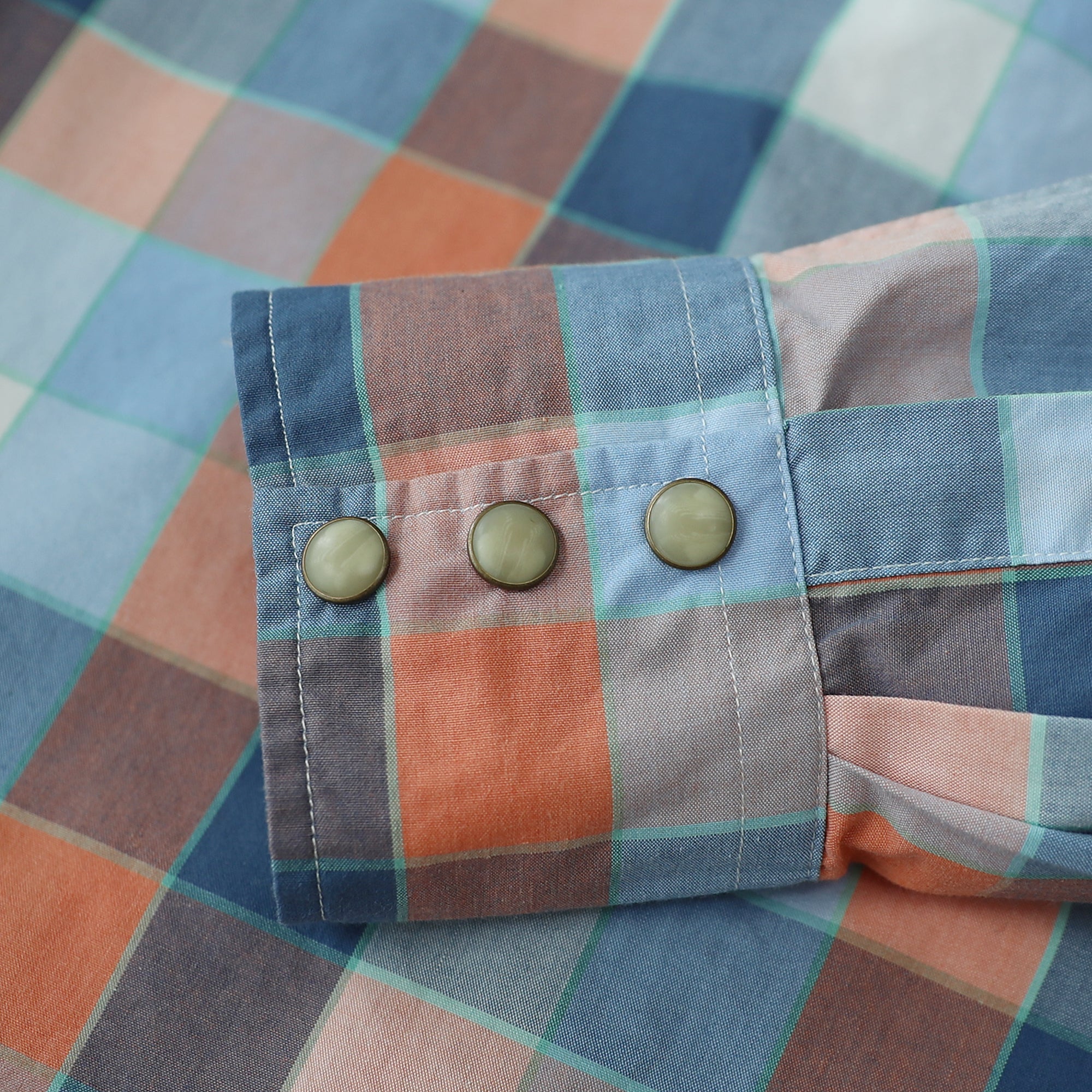 Dubinik® Pearl Snap Shirts For Men Long Sleeve Lightweight Casual Western Plaid Cowboy Cotton Vintage Work Shirt#48020