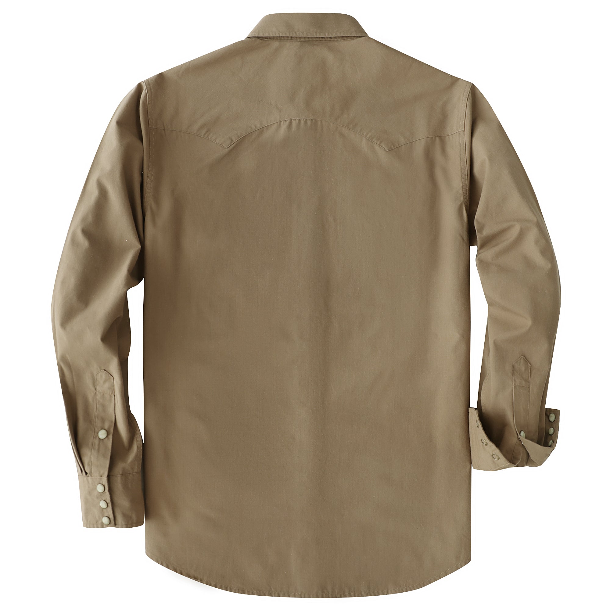 Dubinik® Pearl Snap Solid Khaki Shirts For Men Long Sleeve Lightweight Casual Western Plaid Cowboy Cotton Vintage Work Shirt#48030