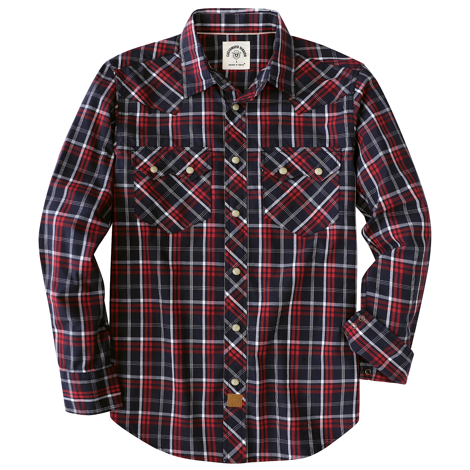 Dubinik® Pearl Snap Shirts For Men Long Sleeve Lightweight Casual Western Plaid Cowboy Cotton Vintage Work Shirt#48007