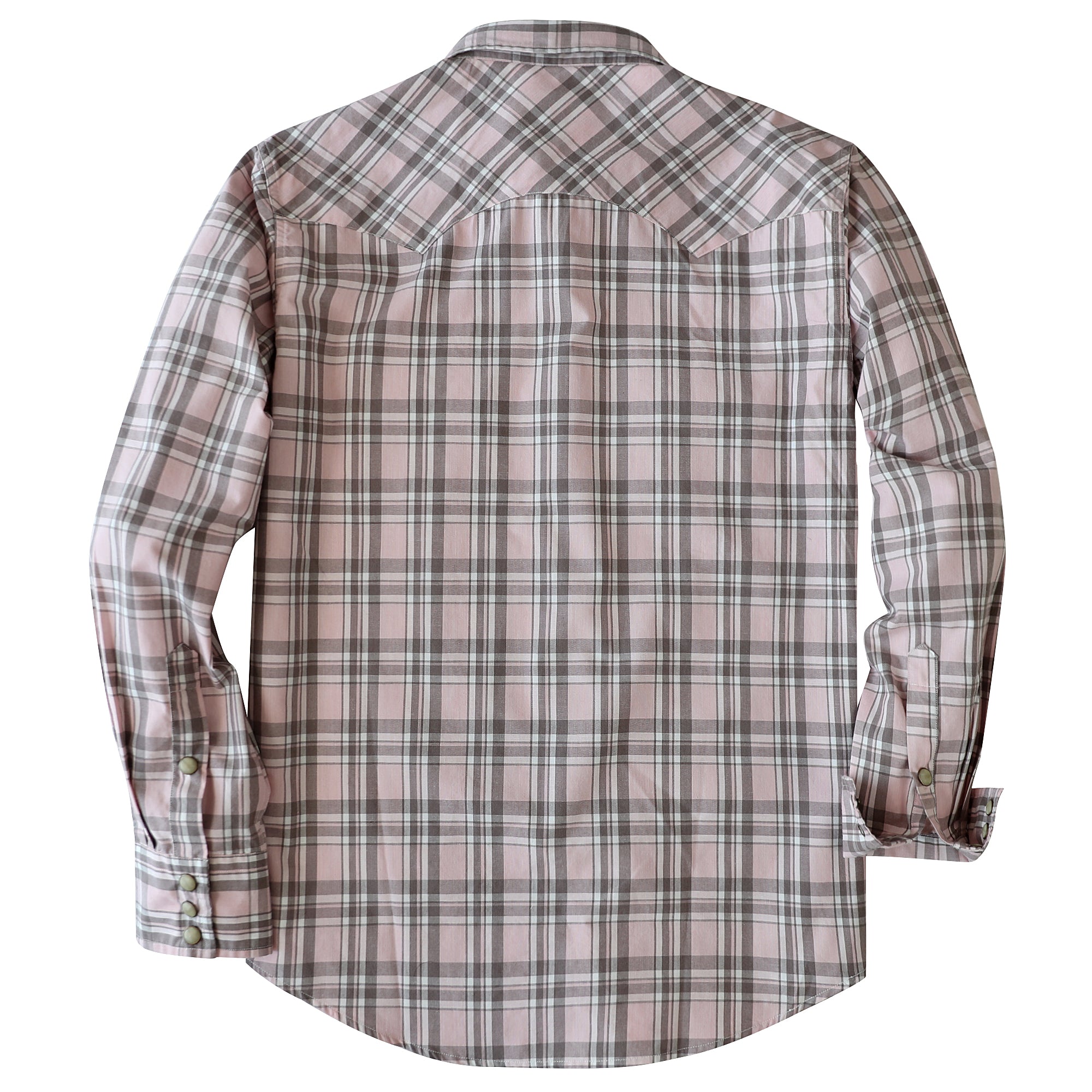 Dubinik® Pearl Snap Shirts For Men Long Sleeve Lightweight Casual Western Plaid Cowboy Cotton Vintage Work Shirt#48018