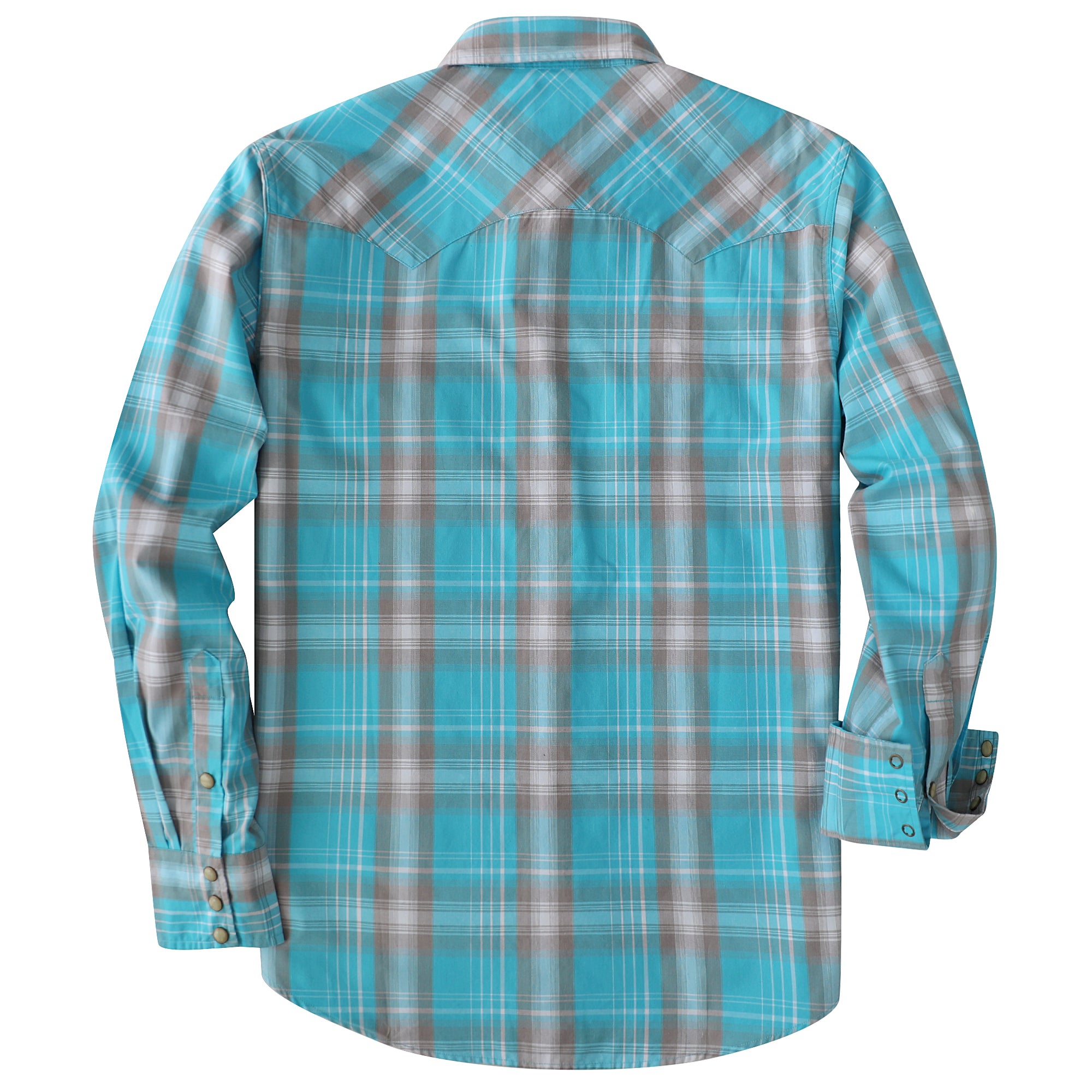 Dubinik® Pearl Snap Shirts For Men Long Sleeve Lightweight Casual Western Plaid Cowboy Cotton Vintage Work Shirt#48024