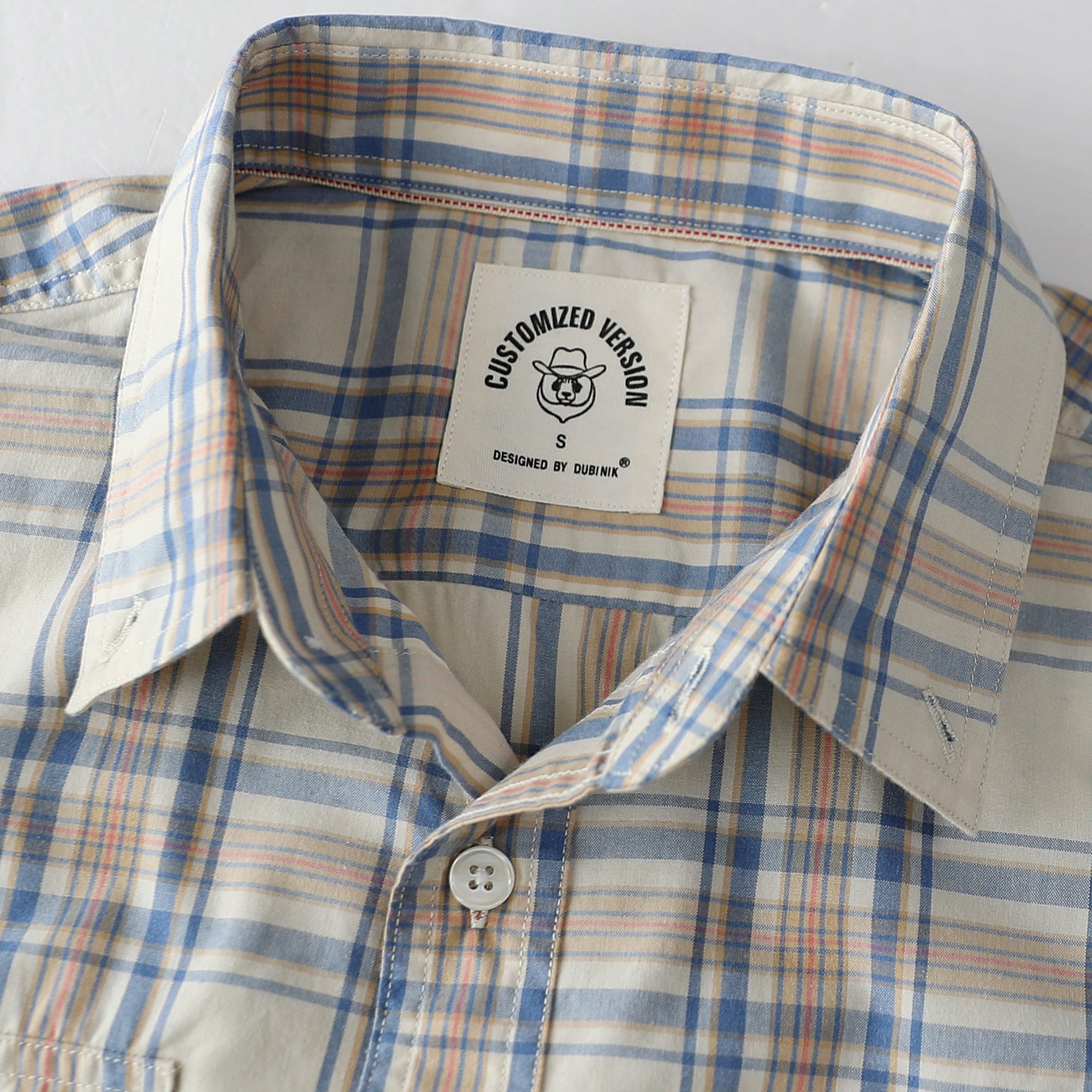 Dubinik® Mens Long Sleeve Button Down Shirts Casual Plaid Shirt with Practical Double Pockets Comfortable and Soft#0050023