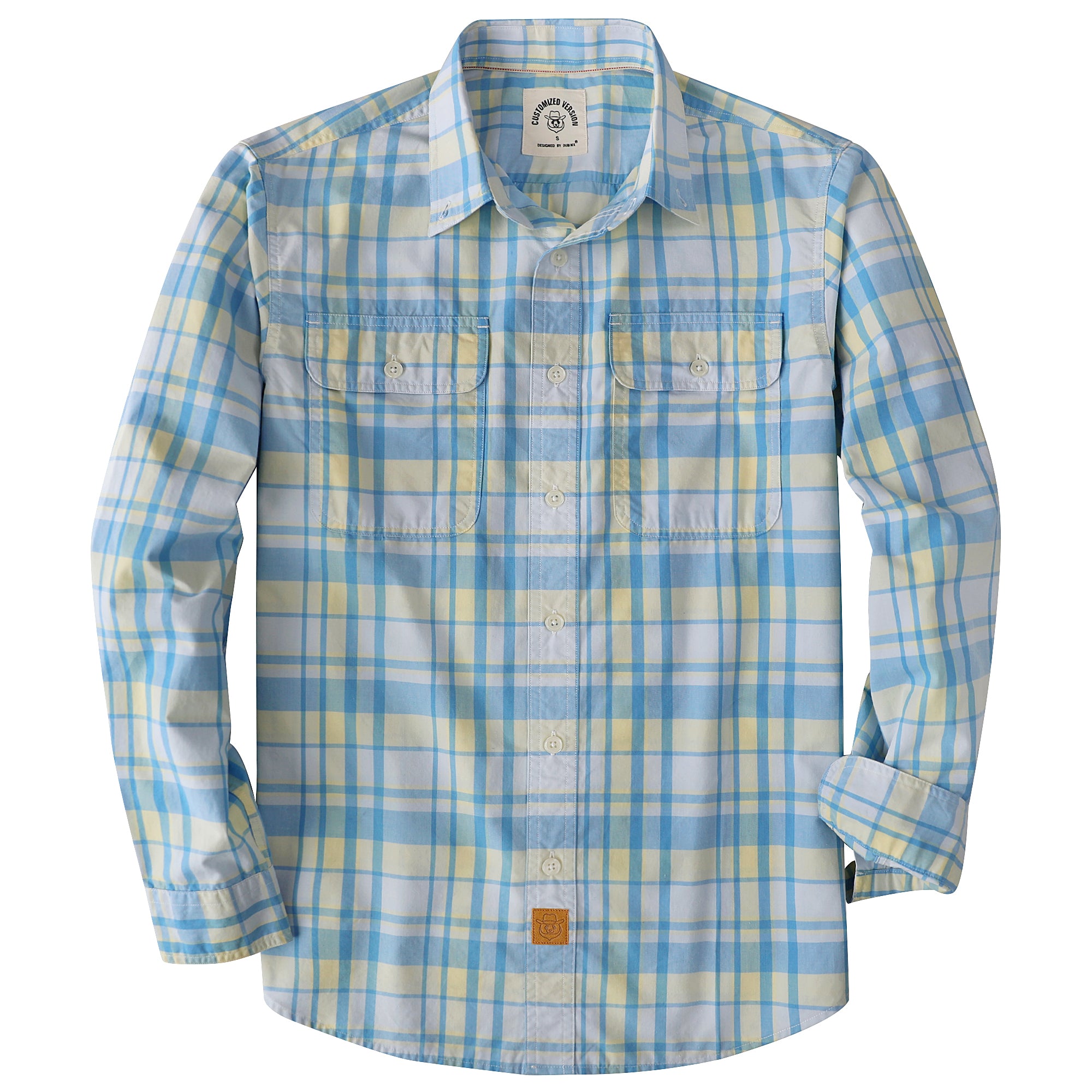 Dubinik® Mens Long Sleeve Button Down Shirts Casual Plaid Shirt with Practical Double Pockets Comfortable and Soft#0050022
