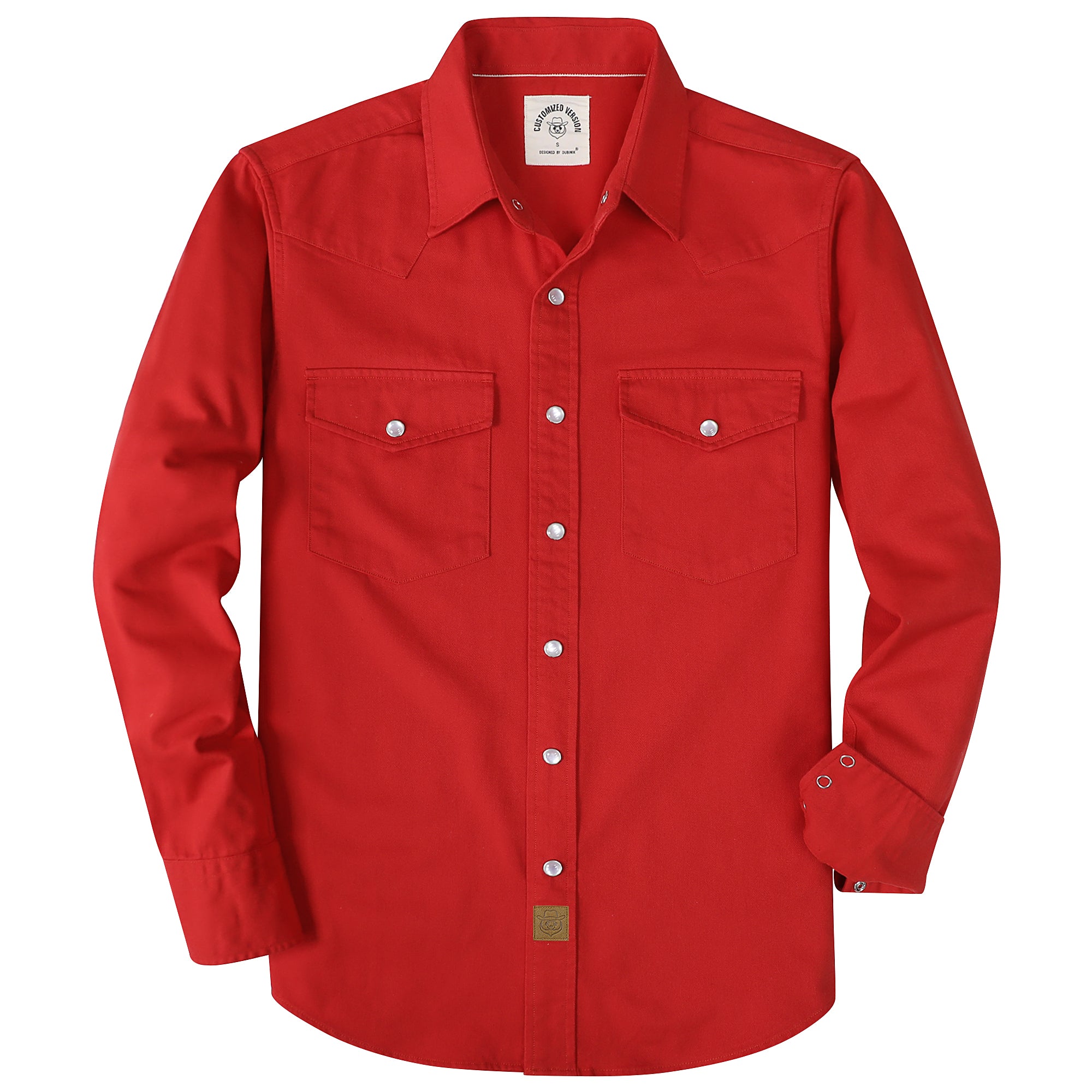 Dubinik® 7.2oz Men's Western Cowboy Pearl Snap Long Sleeve Work Shirt#