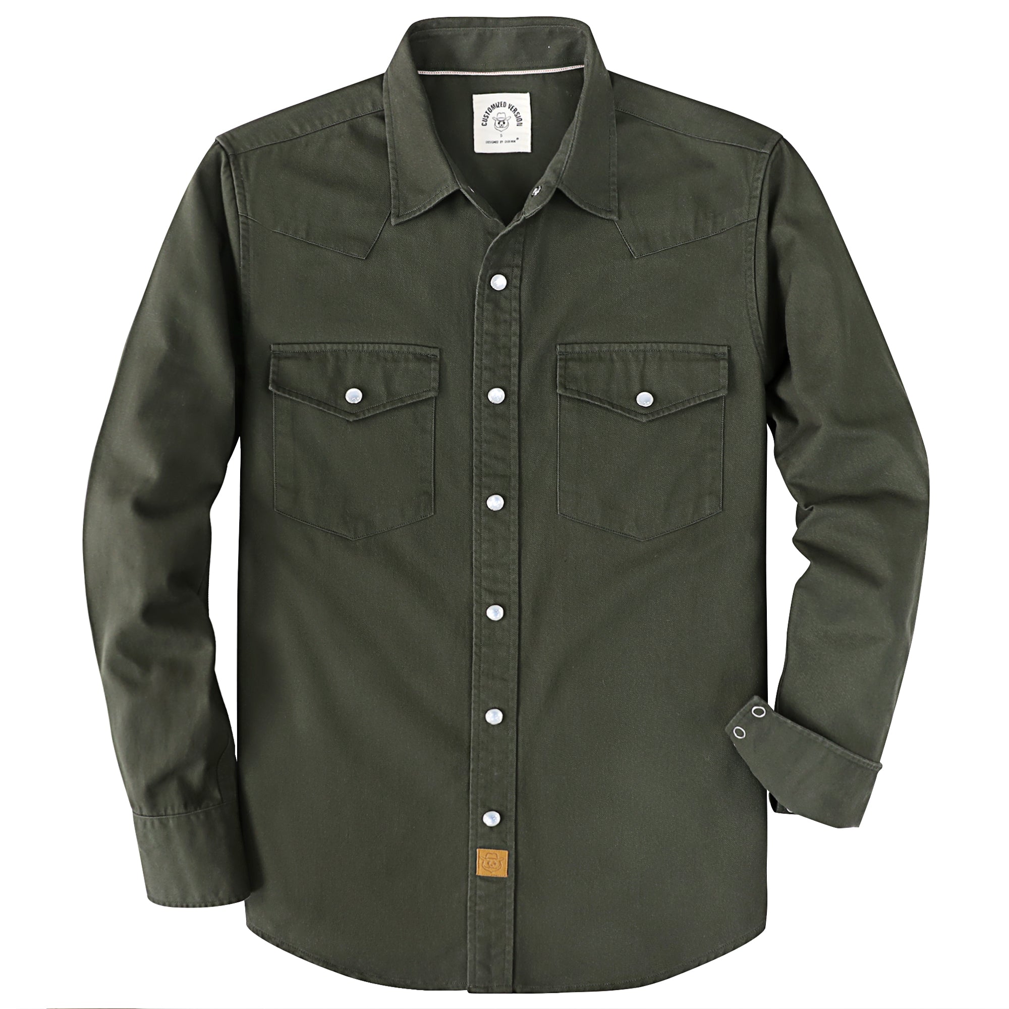 Dubinik® 7.2oz Men's Western Cowboy Pearl Snap Long Sleeve Work Shirt#