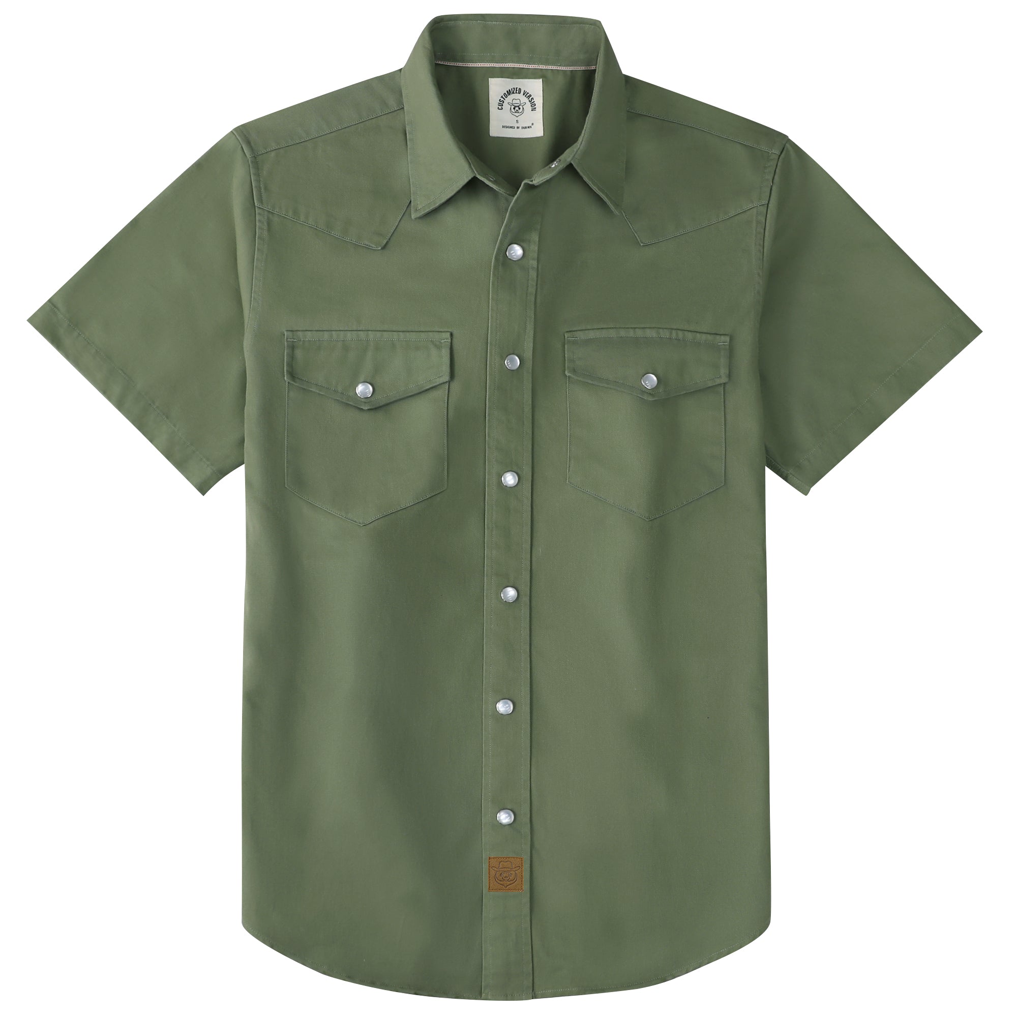 Dubinik® Mens Short Sleeve Work Shirt Snap Button Heavy Cotton#10509